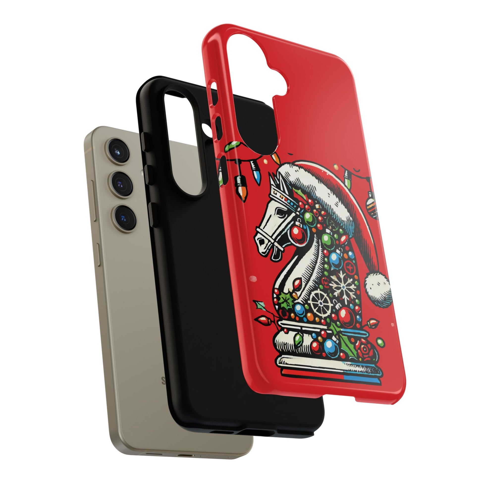 Funda Tough Navidad - Caballo Ajedrez Pop Art para iPhone, Samsung y Pixel   Phone Case