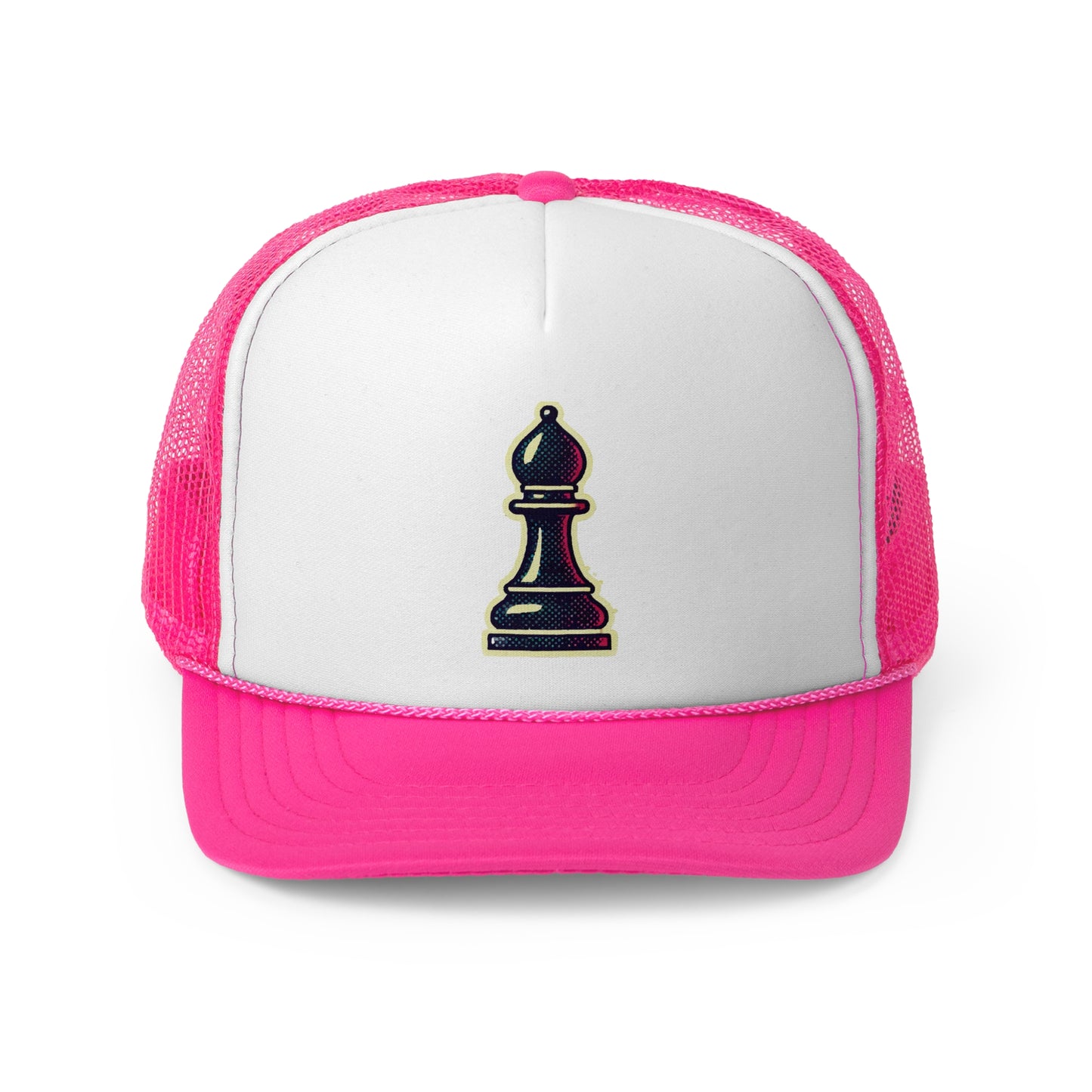 “Gorra Trucker Alfil de Ajedrez – Diseño Pop Art y Ajuste Moderno”   Hats  27.00 Pink-One-size