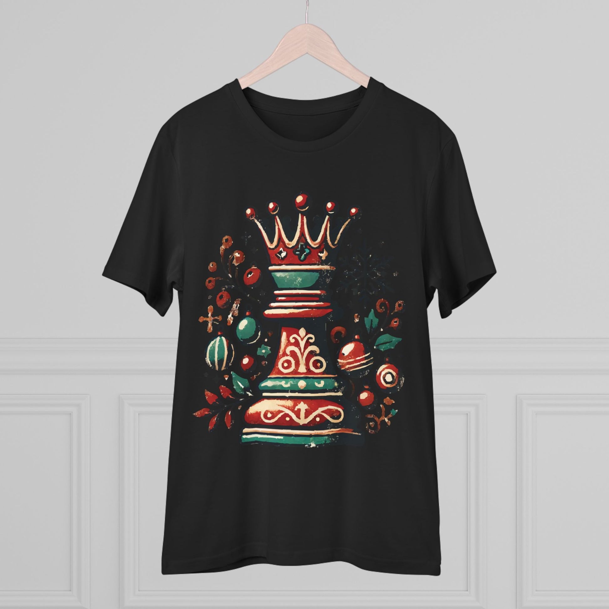 Camiseta Unisex Creador Orgánico con Diseño Reina Vintage Navideño   T-Shirt