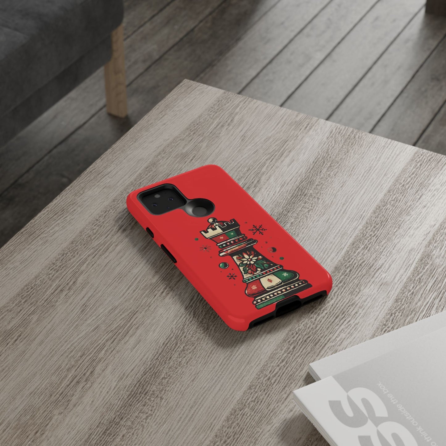 Funda Protectora para Móvil con Diseño de Torre de Ajedrez Vintage Navideño   Phone Case