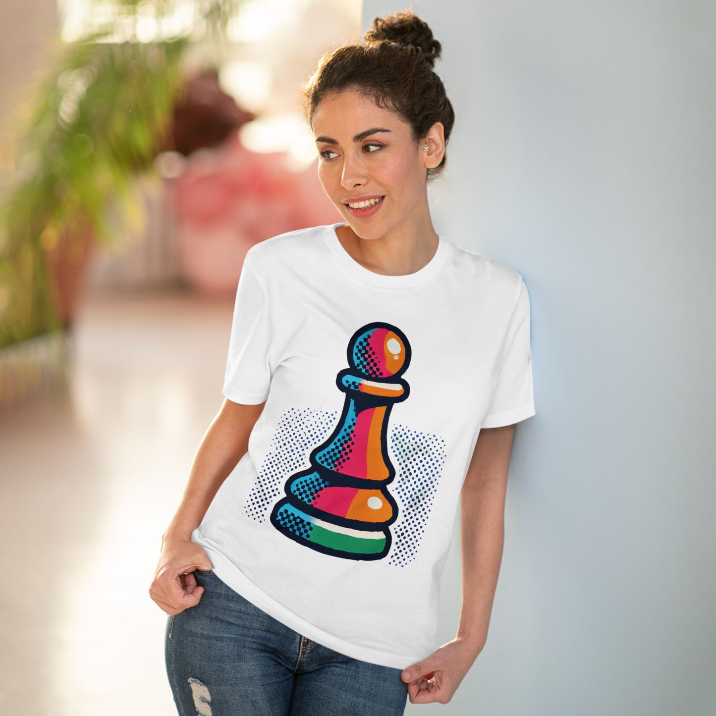 “Camiseta Unisex Peón de Ajedrez – Algodón Orgánico y Estilo Pop Art”   T-Shirt