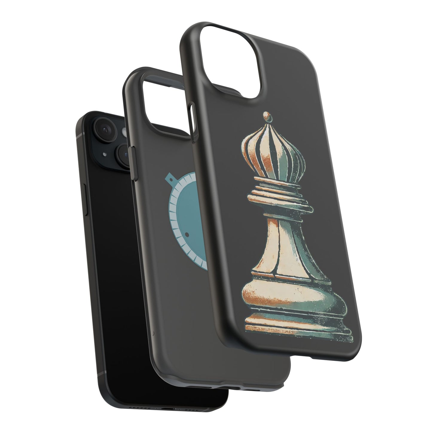 “Funda Magnética Alfil de Ajedrez – Protección Premium y Estilo Vintage   Phone Case