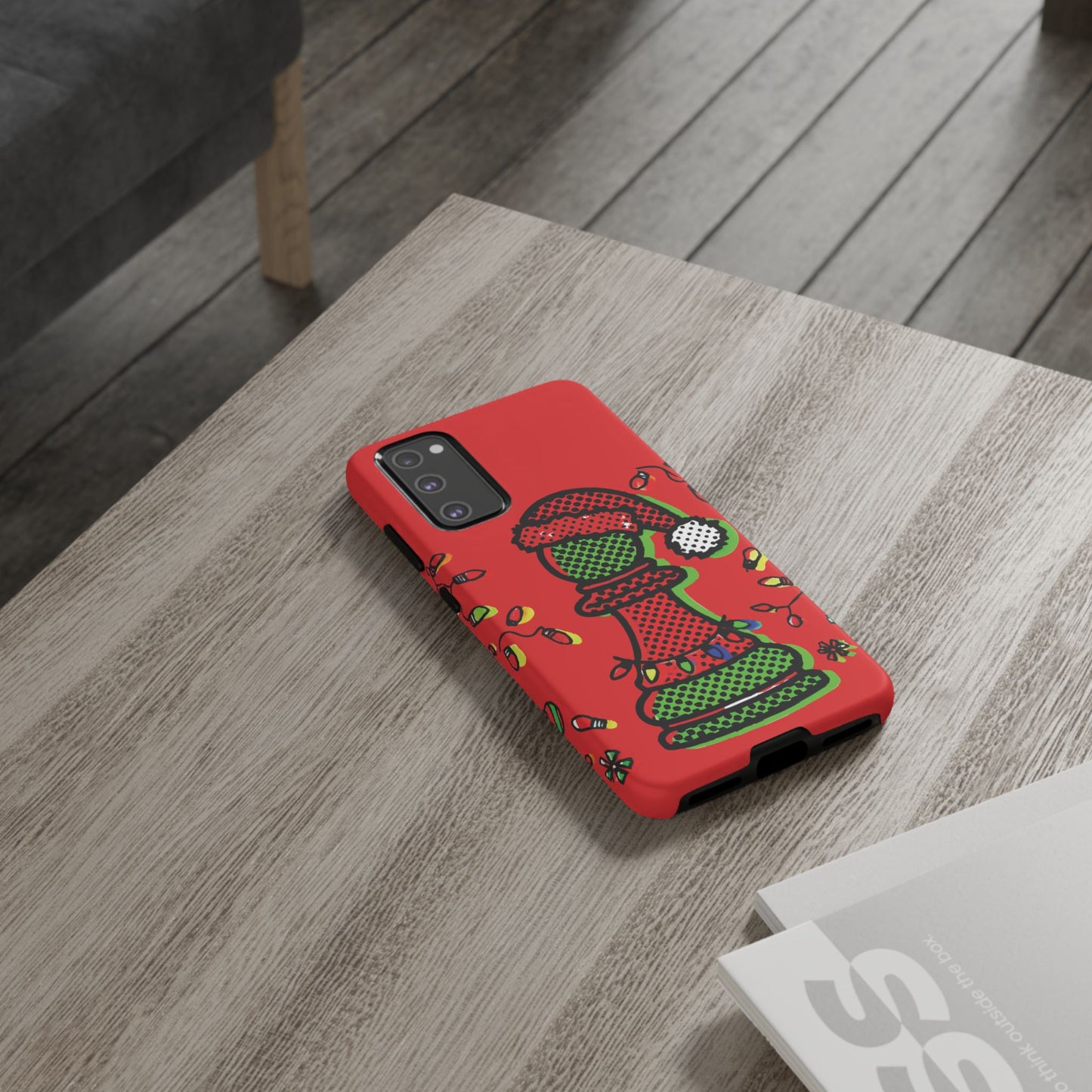 Funda Tough Peón de Ajedrez Navideño Pop Art – iPhone, Samsung y Pixel   Phone Case