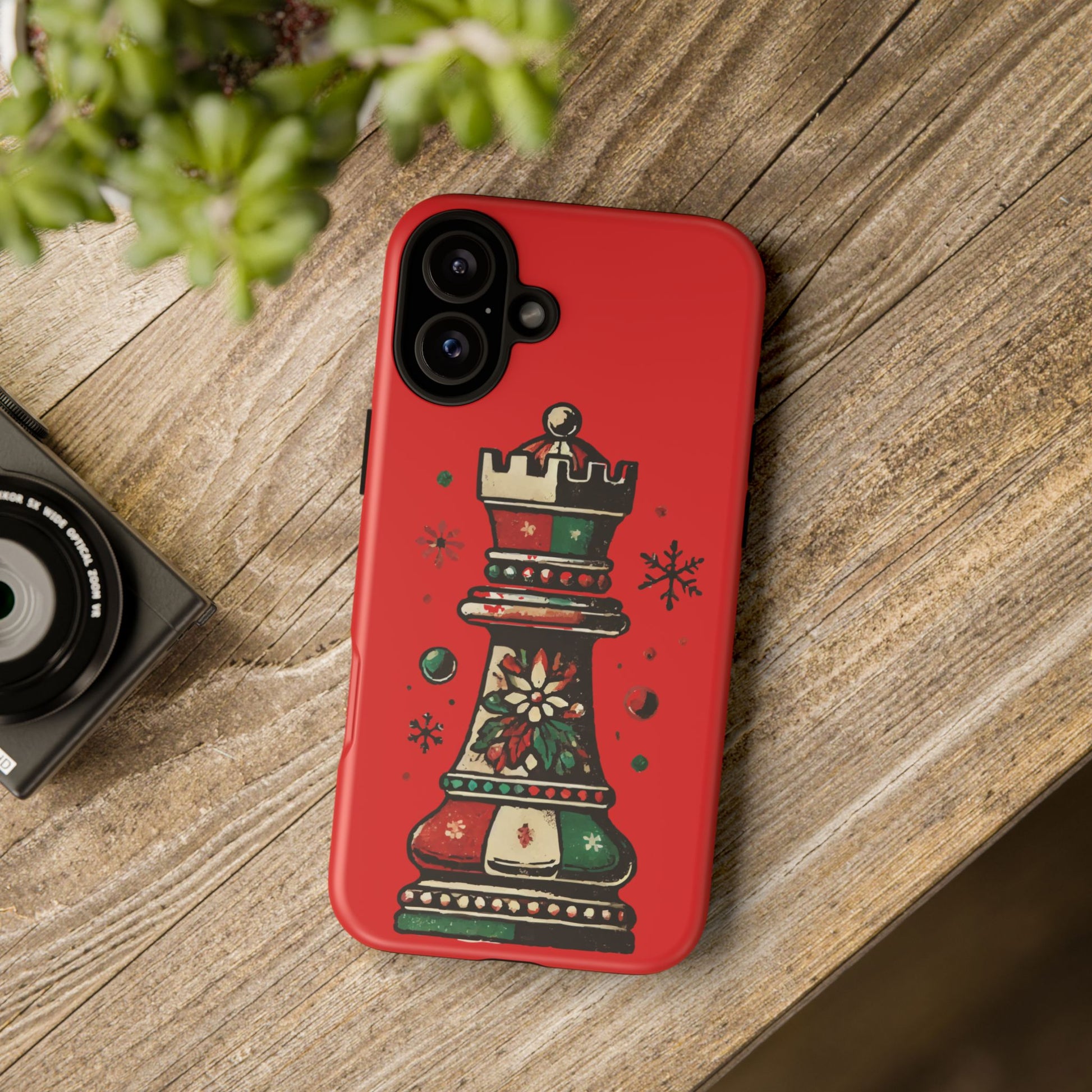 Funda Protectora para Móvil con Diseño de Torre de Ajedrez Vintage Navideño   Phone Case