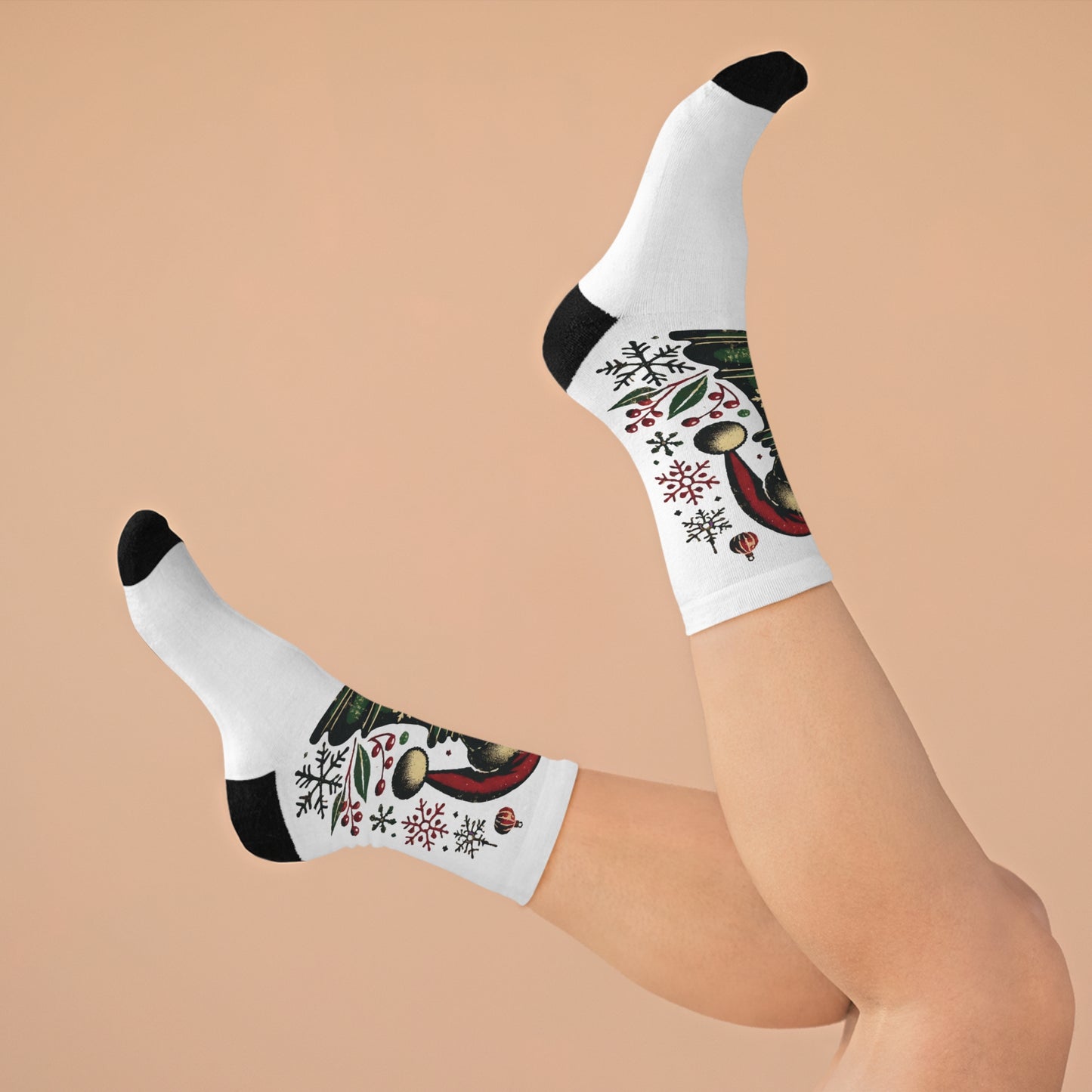 Calcetines Navideños Alfil Vintage – Estilo Pop Art Ajedrez, Cómodos y Festivos   All Over Prints