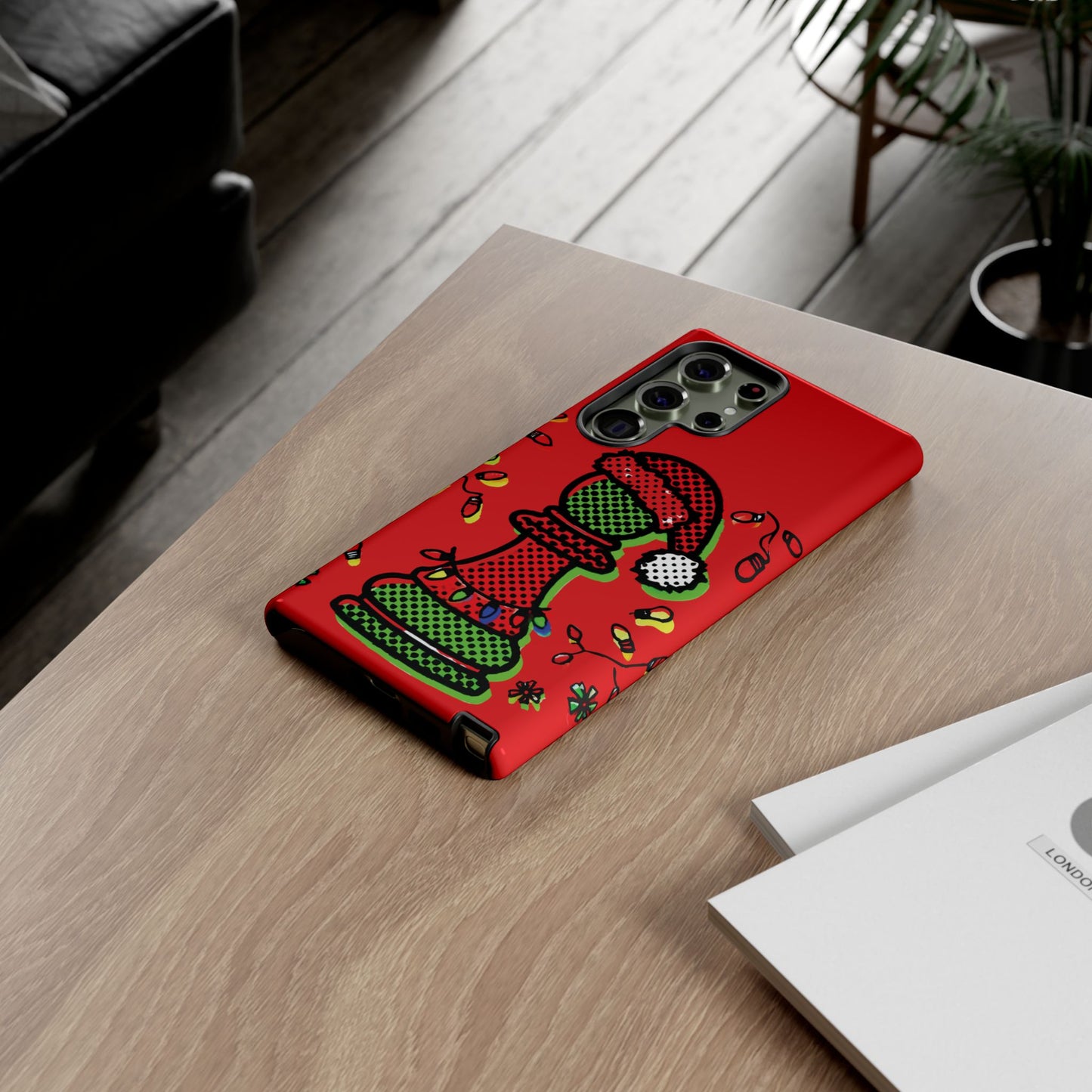 Funda Tough Peón de Ajedrez Navideño Pop Art – iPhone, Samsung y Pixel   Phone Case