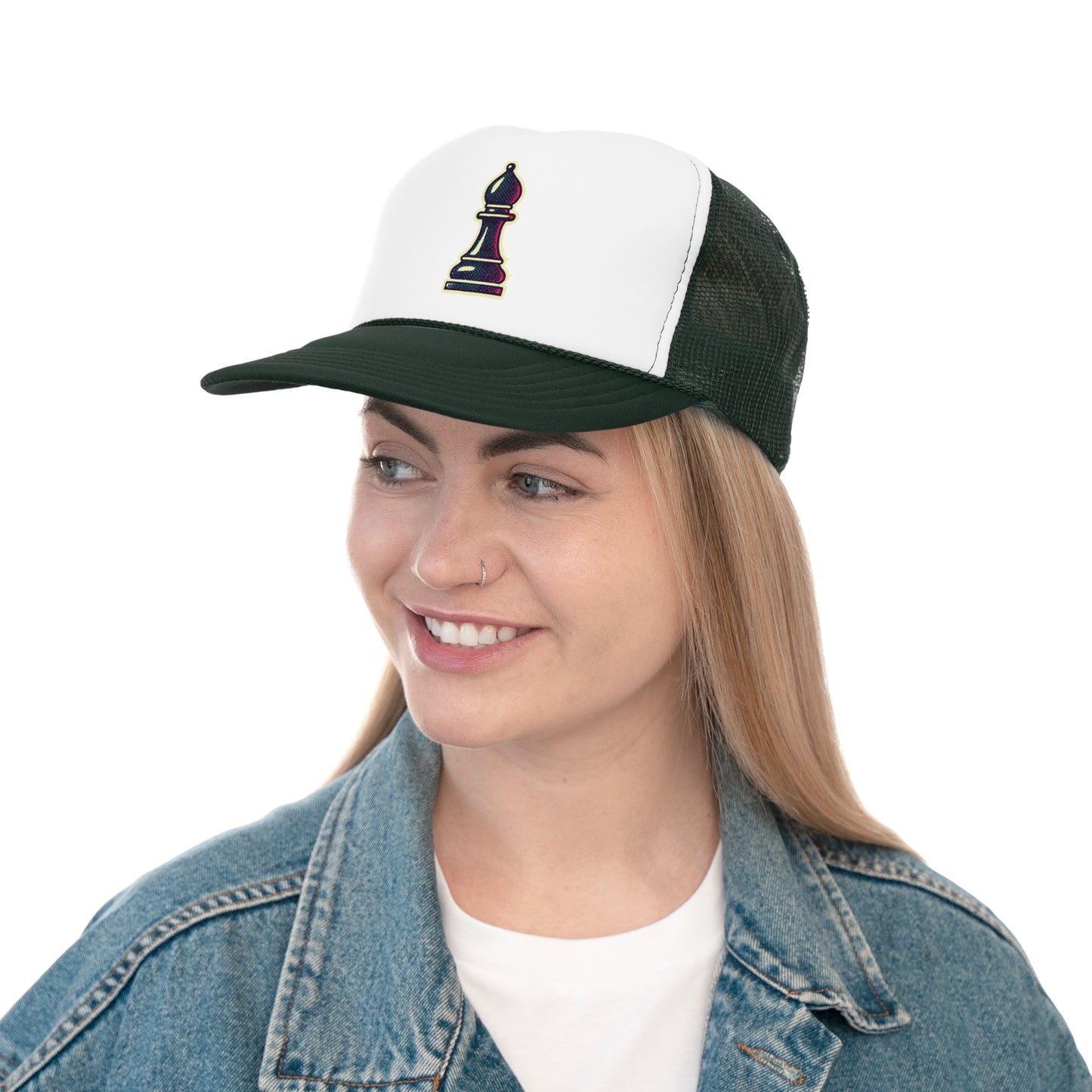 “Gorra Trucker Alfil de Ajedrez – Diseño Pop Art y Ajuste Moderno”   Hats