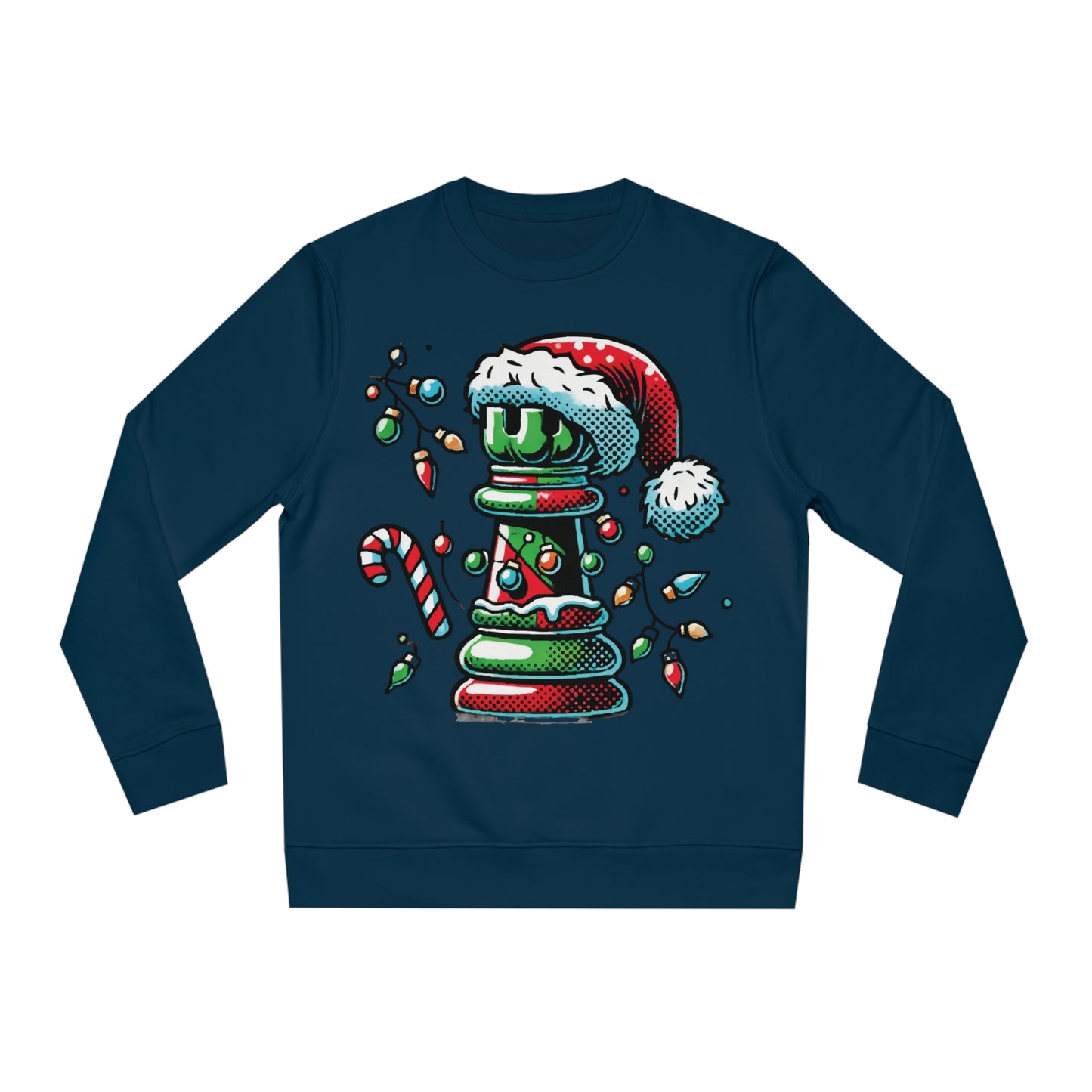 Sudadera Unisex Changer – Torre de Ajedrez Pop Art Navideño   Sweatshirt  63.00 French-Navy-2XL