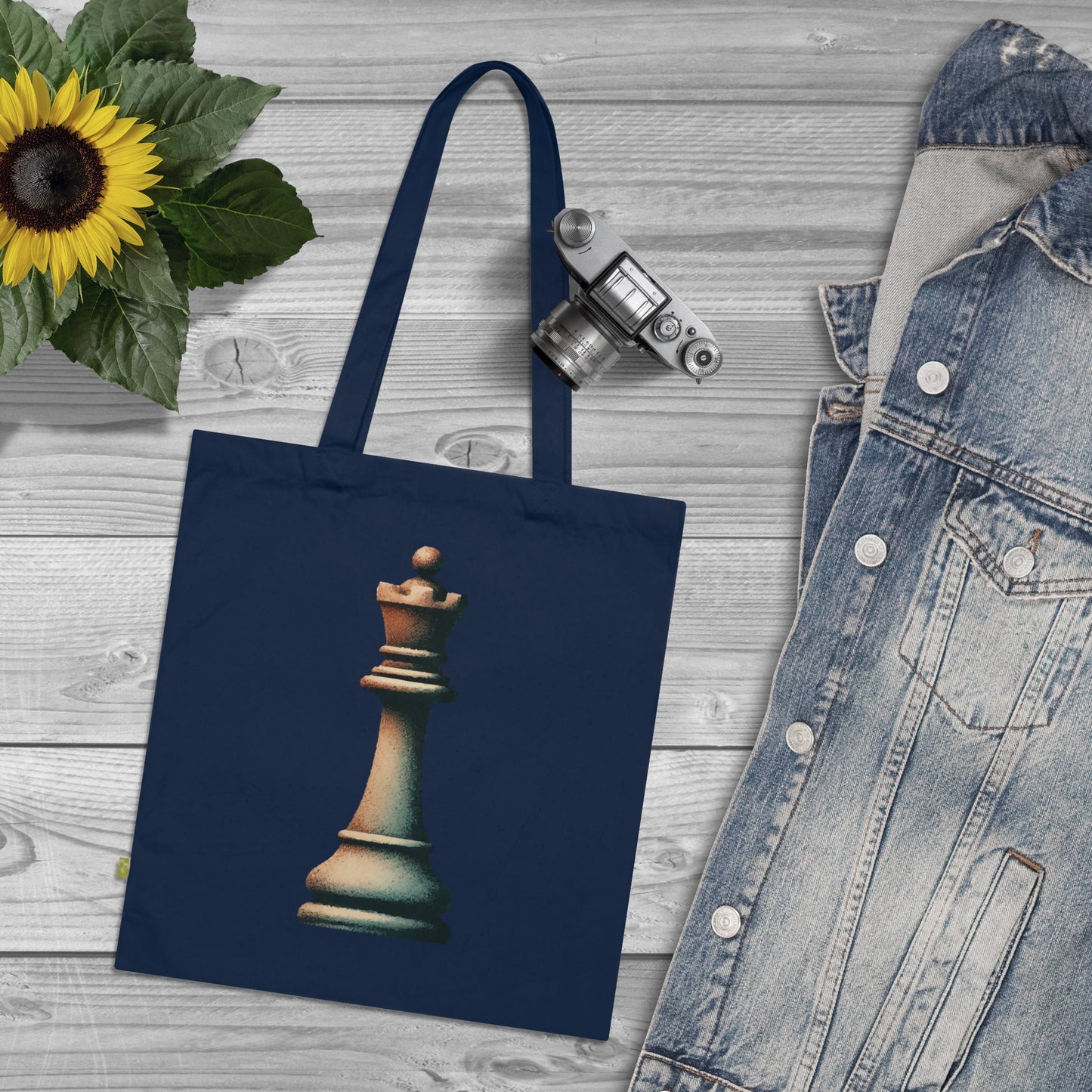 “Organic Cotton Tote Bag – Vintage Rook Design, Eco-Friendly & Durable”   Bags