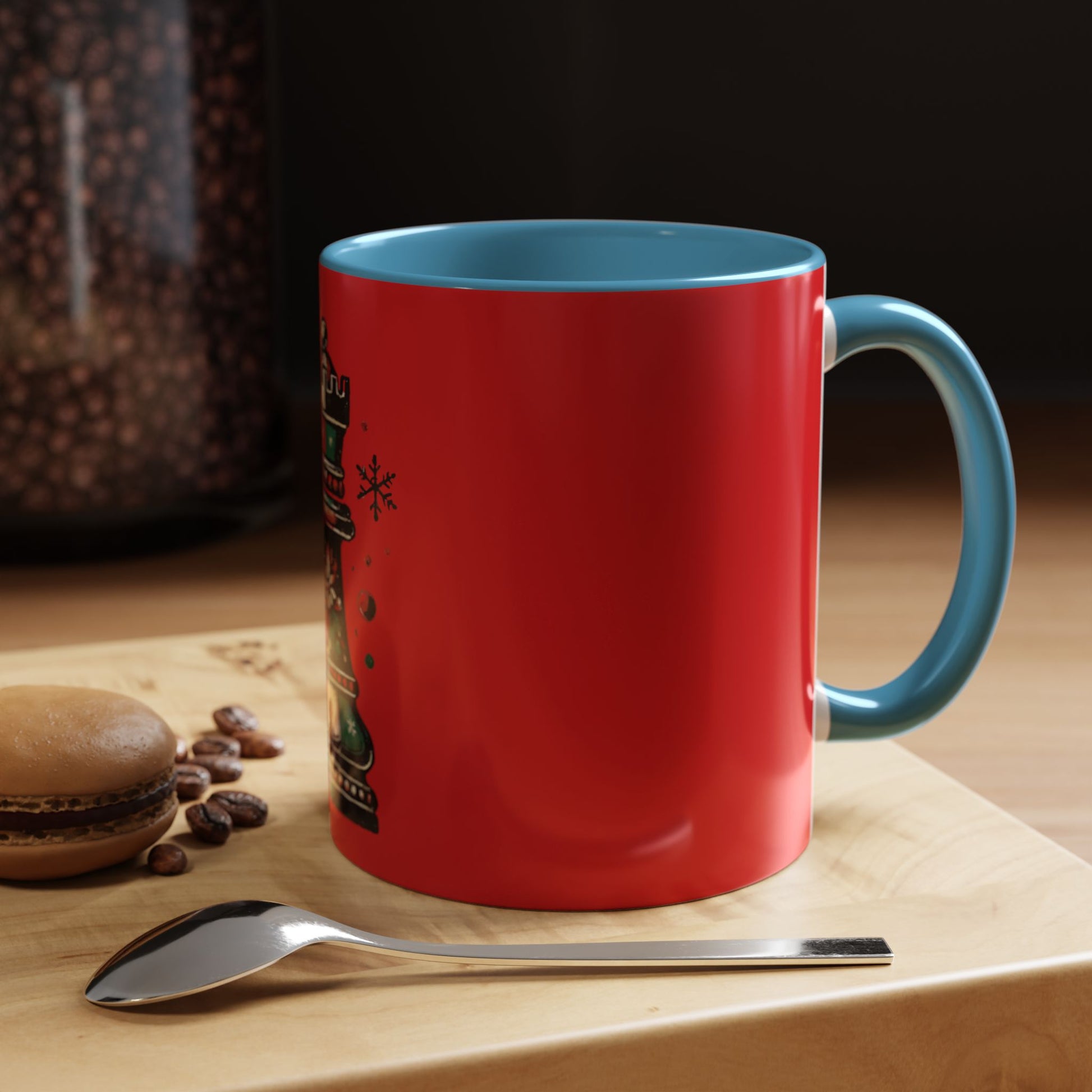 Taza de café con diseño de torre de ajedrez vintage navideño, 11 y 15 oz   Mug