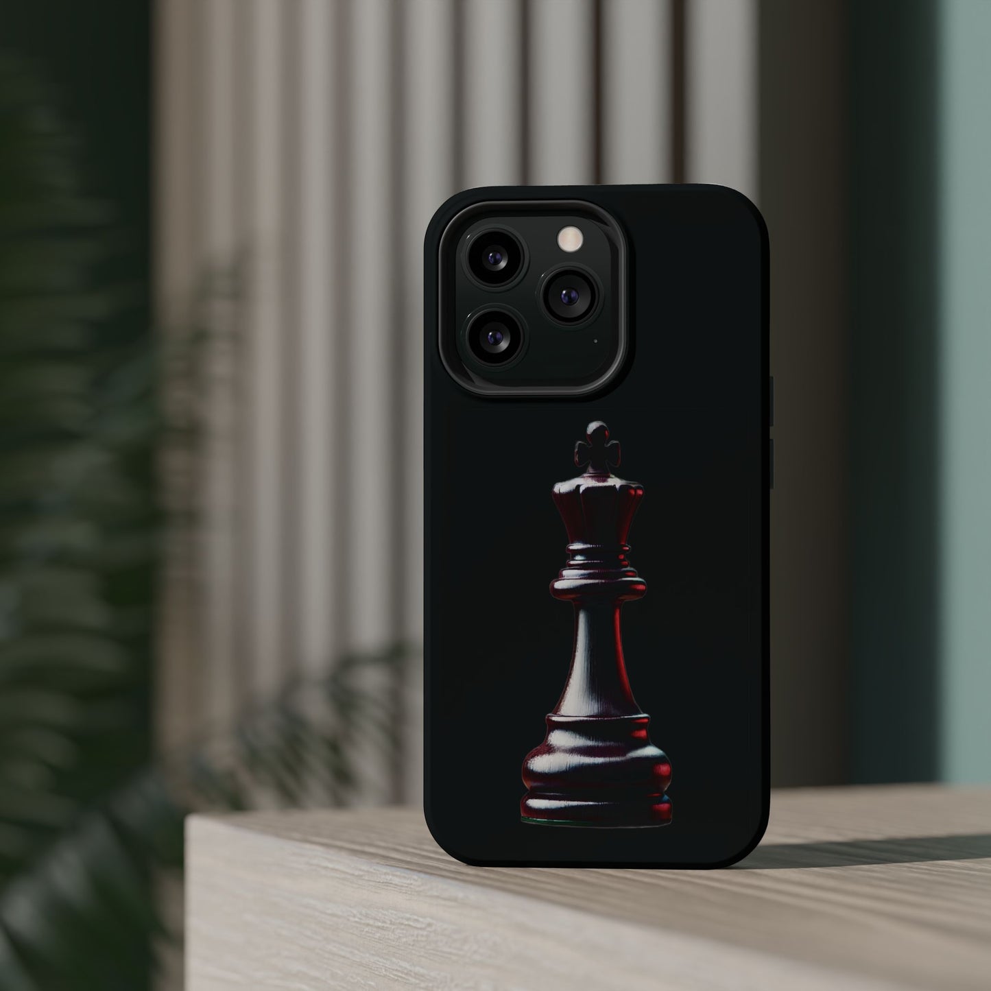 Funda Magnética Premium para iPhone - Diseño Completo de Rey de Ajedrez