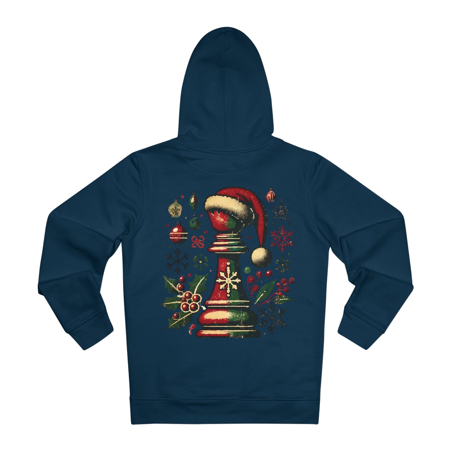 Unisex Cruiser Hoodie – Diseño Alfil Vintage Navideño, Elegancia Ecológica   Hoodie  72.00 French-Navy-5XL