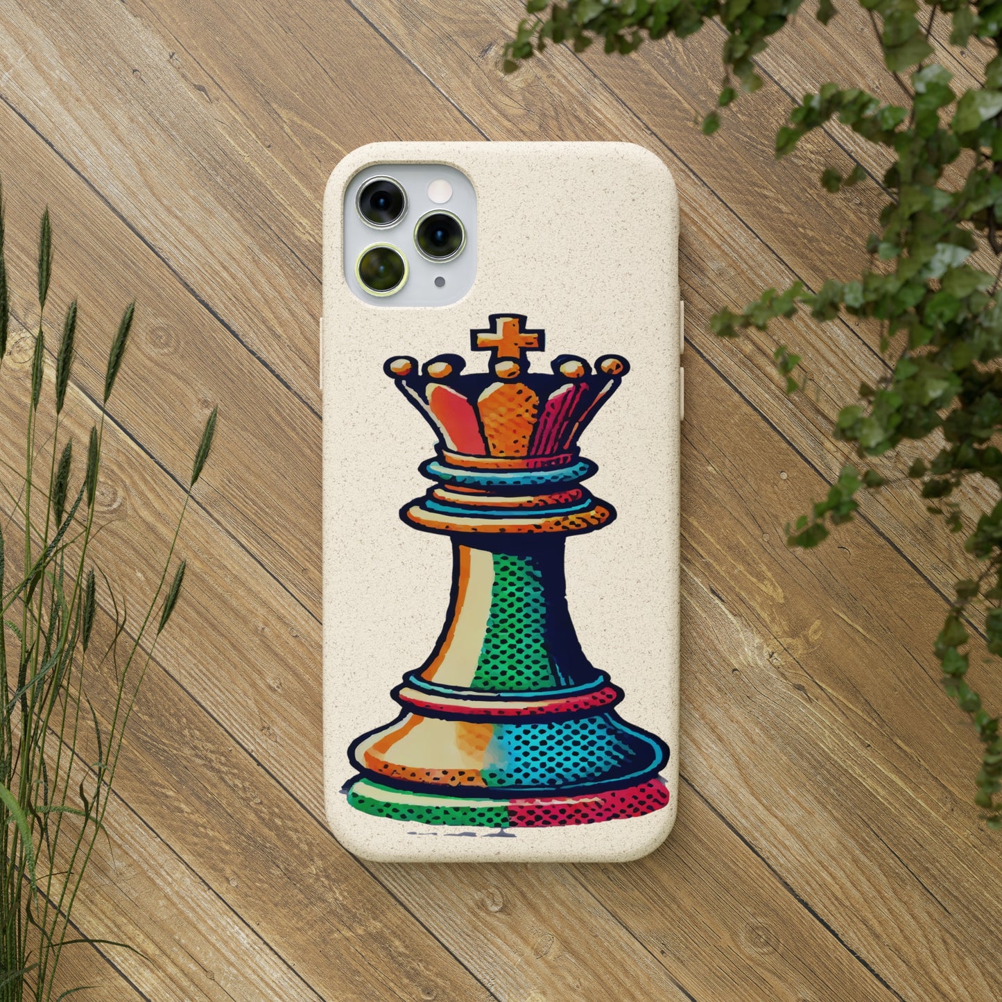 “Funda Biodegradable Rey de Ajedrez – Protección Sostenible Pop Art”   Phone Case