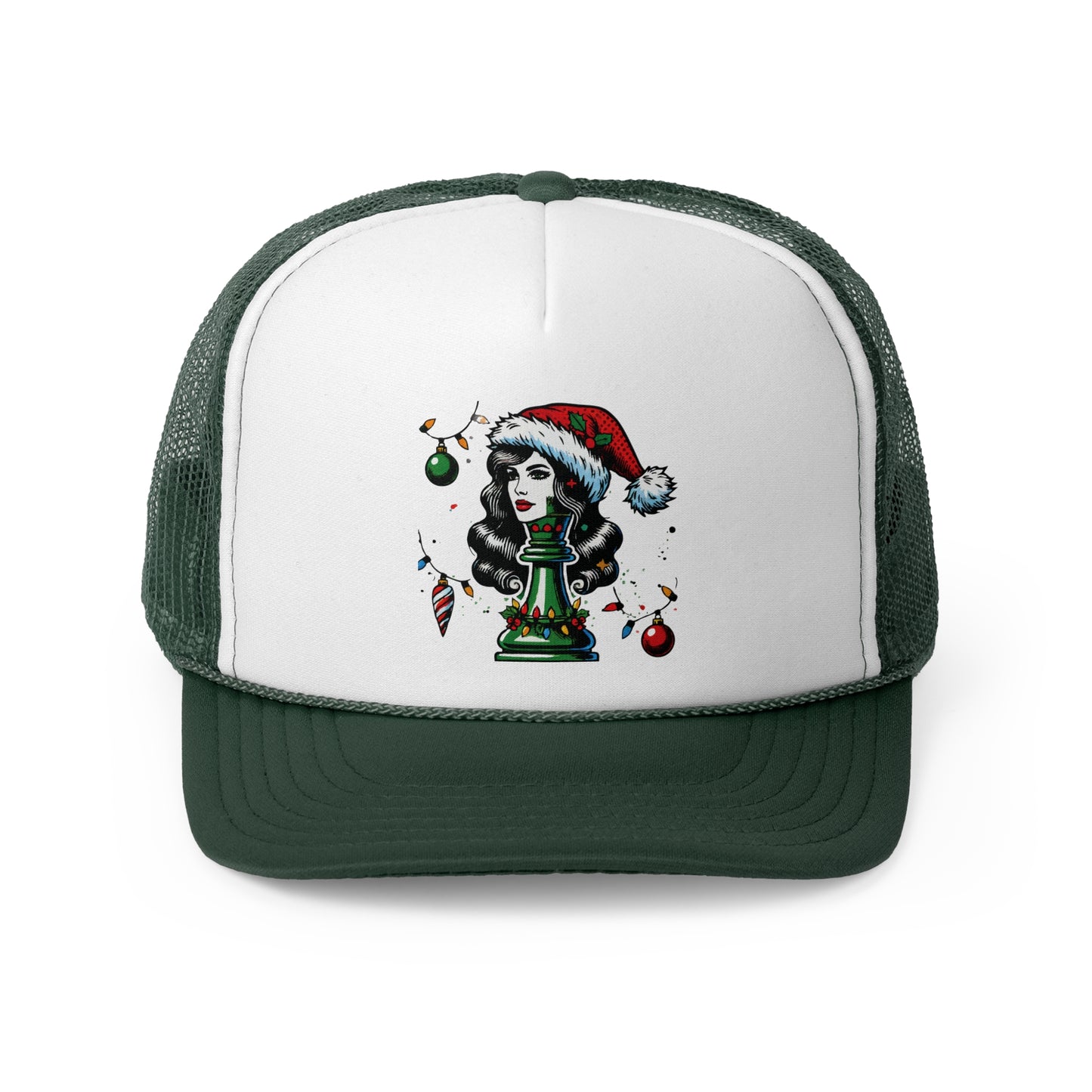 Gorra de Camionero Personalizada - Diseño Pop Art Reina Navideña   Hats  24.00 Dark-Green-One-size