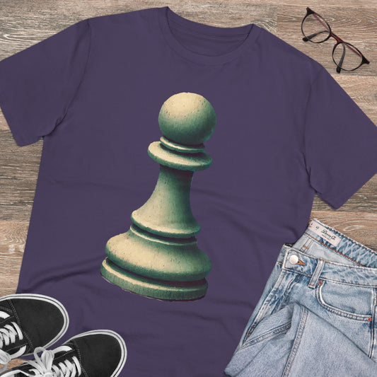 “Organic Unisex T-Shirt – Vintage Pawn Design, 100% Organic Cotton”   T-Shirt  33.00 Plum-2XL