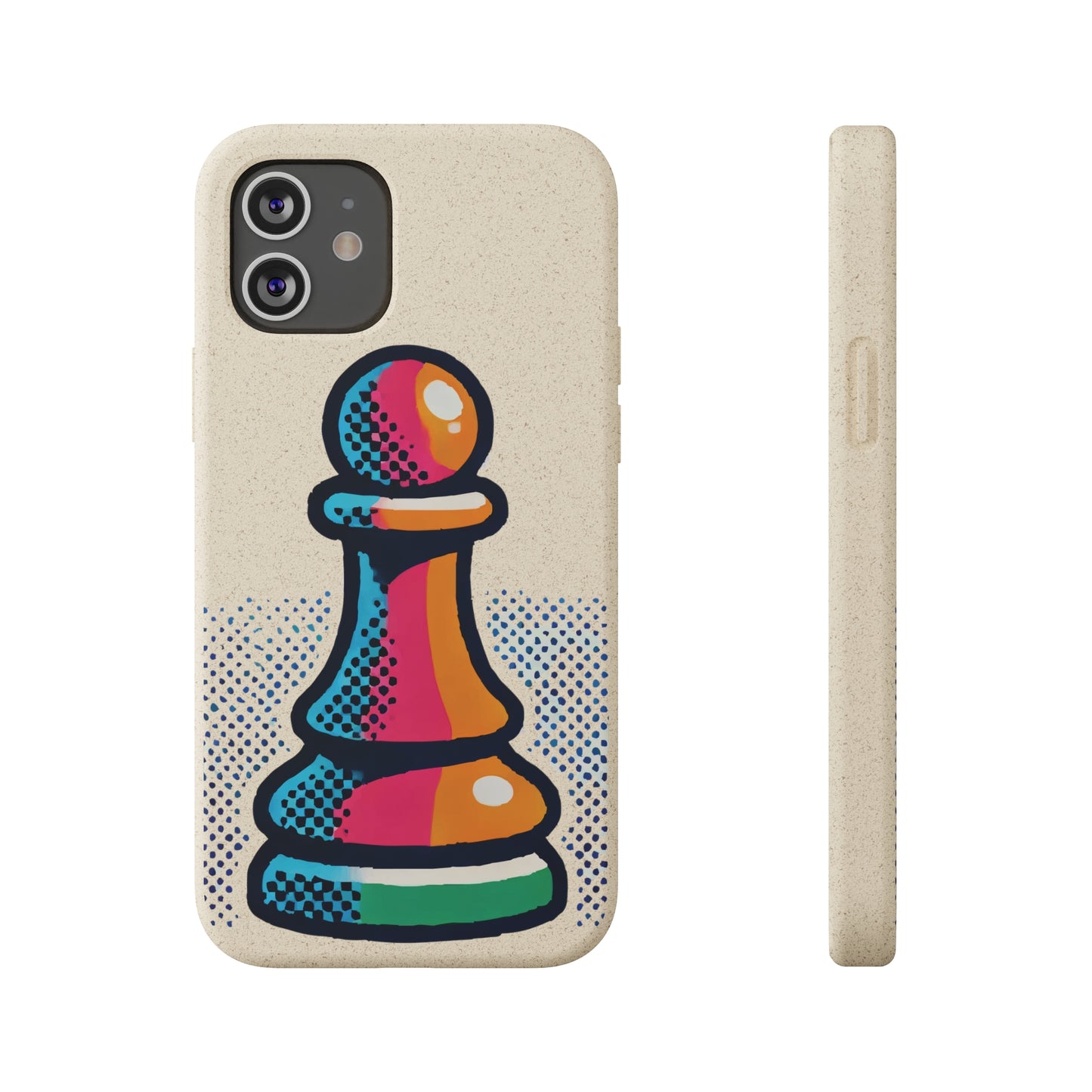 “Funda Biodegradable Peón de Ajedrez – Protección Sostenible Arte Abstracto”   Phone Case  33.00 iPhone-12-with-gift-packaging