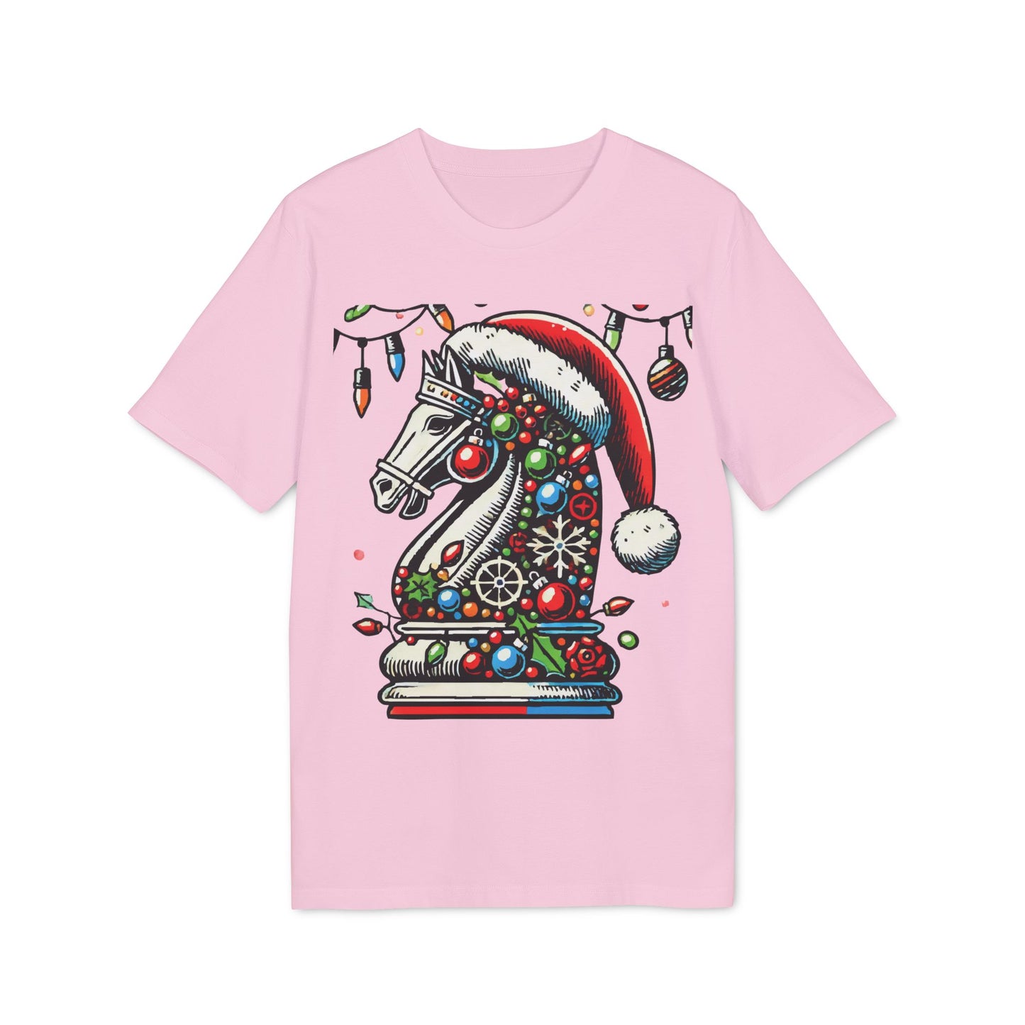 Unisex Creator 2.0 T-shirt – Caballo de Ajedrez Navideño en Pop Art   T-Shirt  27.00 Cotton-Pink-3XL