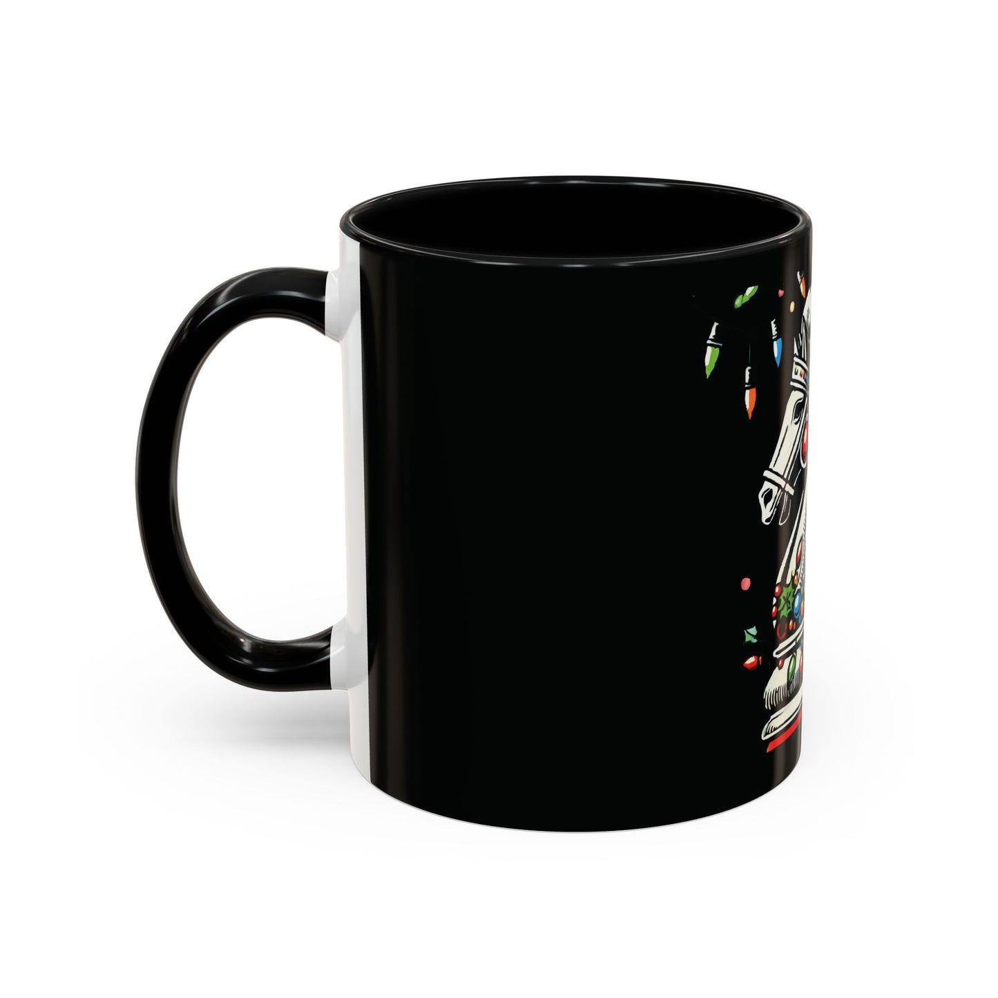 Taza de Cerámica Navidad Pop Art (Caballo de Ajedrez) - 11 y 15 oz   Mug