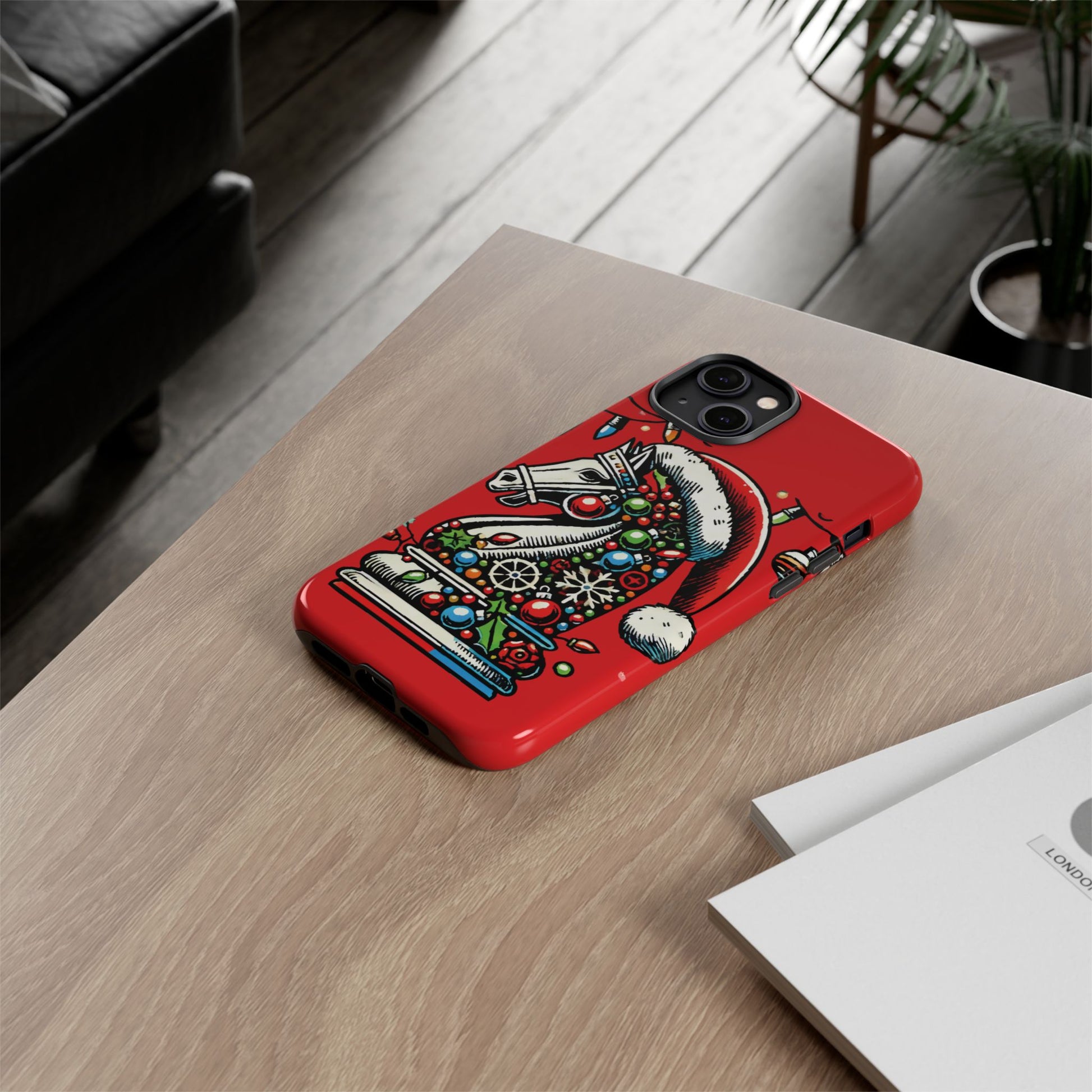 Funda Tough Navidad - Caballo Ajedrez Pop Art para iPhone, Samsung y Pixel   Phone Case