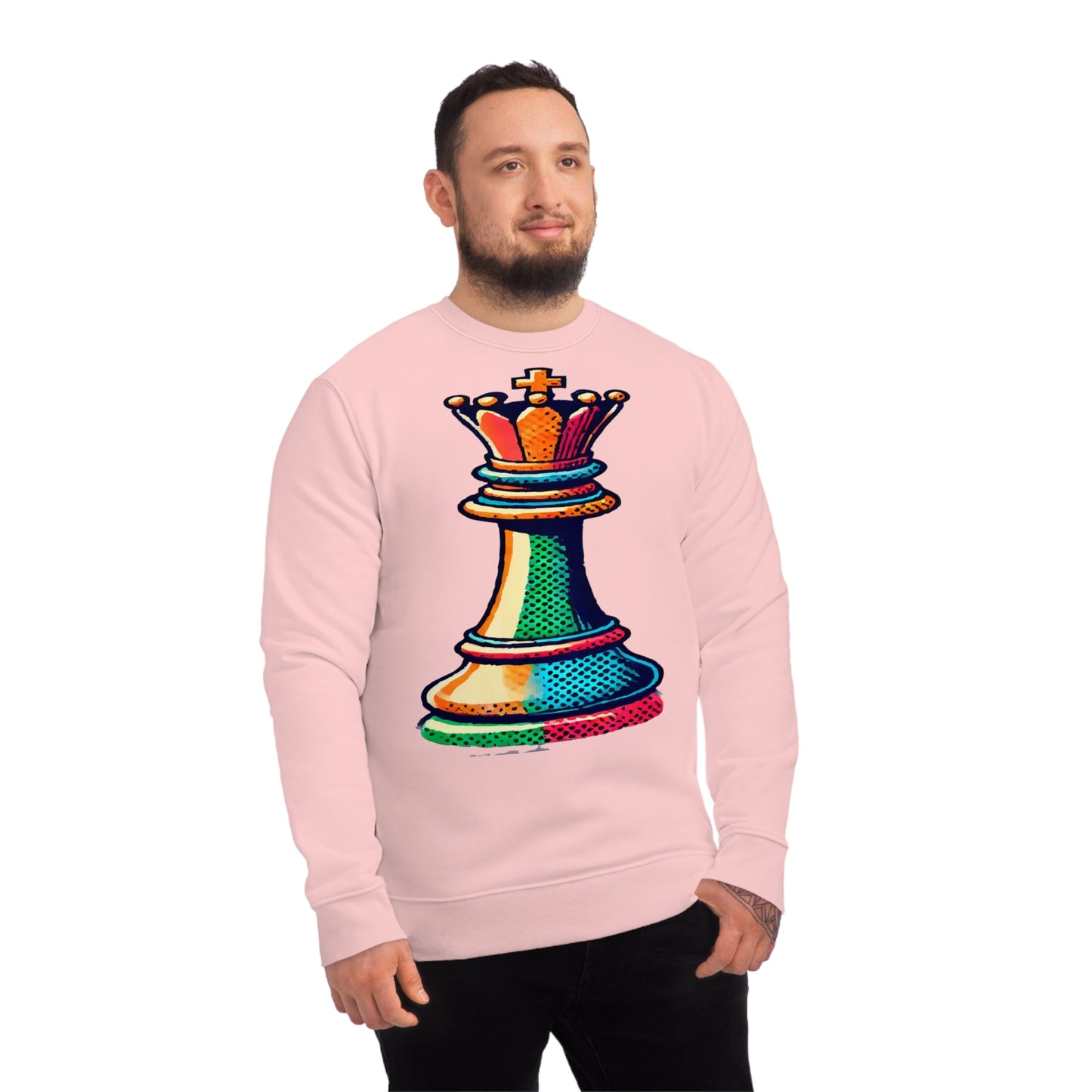 “Sudadera Unisex Rey de Ajedrez – Estilo Pop Art y Algodón Orgánico”   Sweatshirt