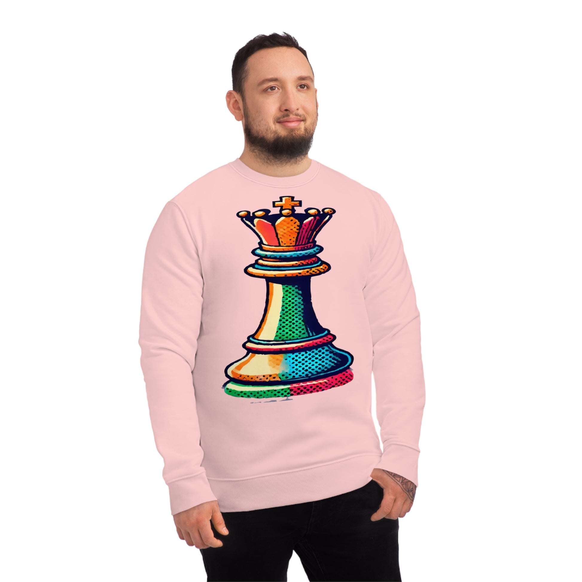 “Sudadera Unisex Rey de Ajedrez – Estilo Pop Art y Algodón Orgánico”   Sweatshirt