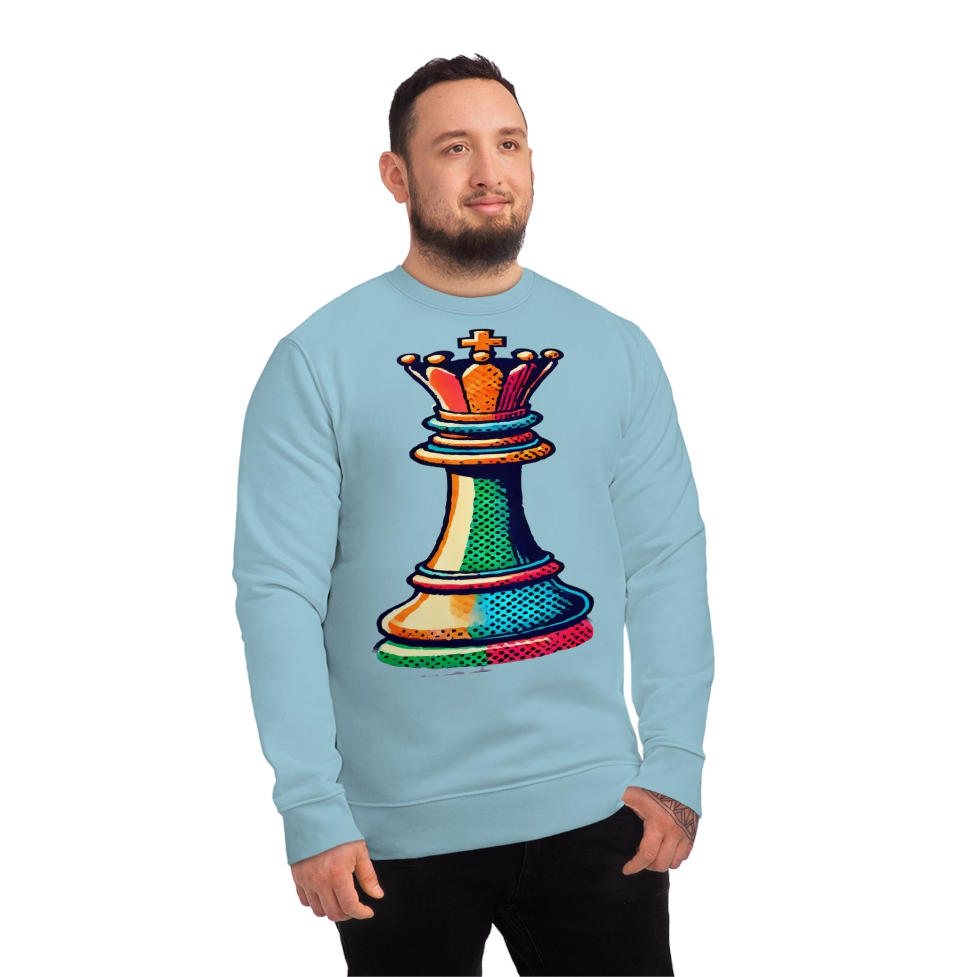 “Sudadera Unisex Rey de Ajedrez – Estilo Pop Art y Algodón Orgánico”   Sweatshirt