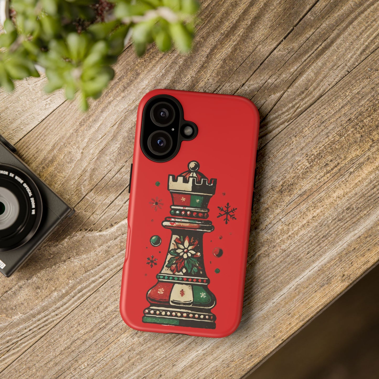 Funda Protectora para Móvil con Diseño de Torre de Ajedrez Vintage Navideño   Phone Case