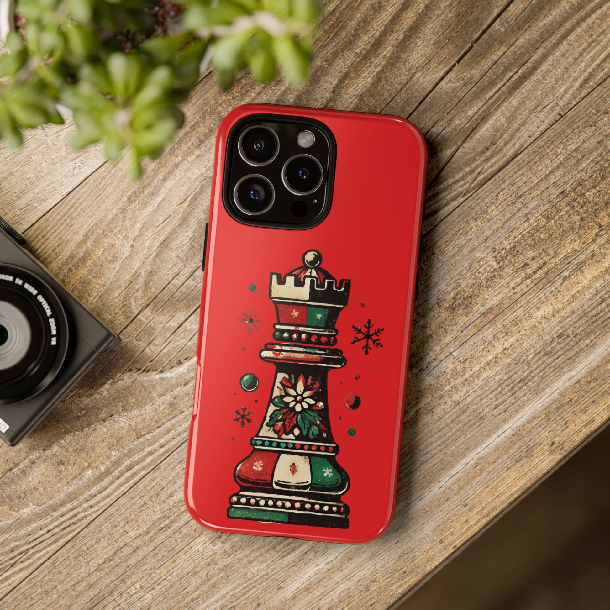 Funda Protectora para Móvil con Diseño de Torre de Ajedrez Vintage Navideño   Phone Case