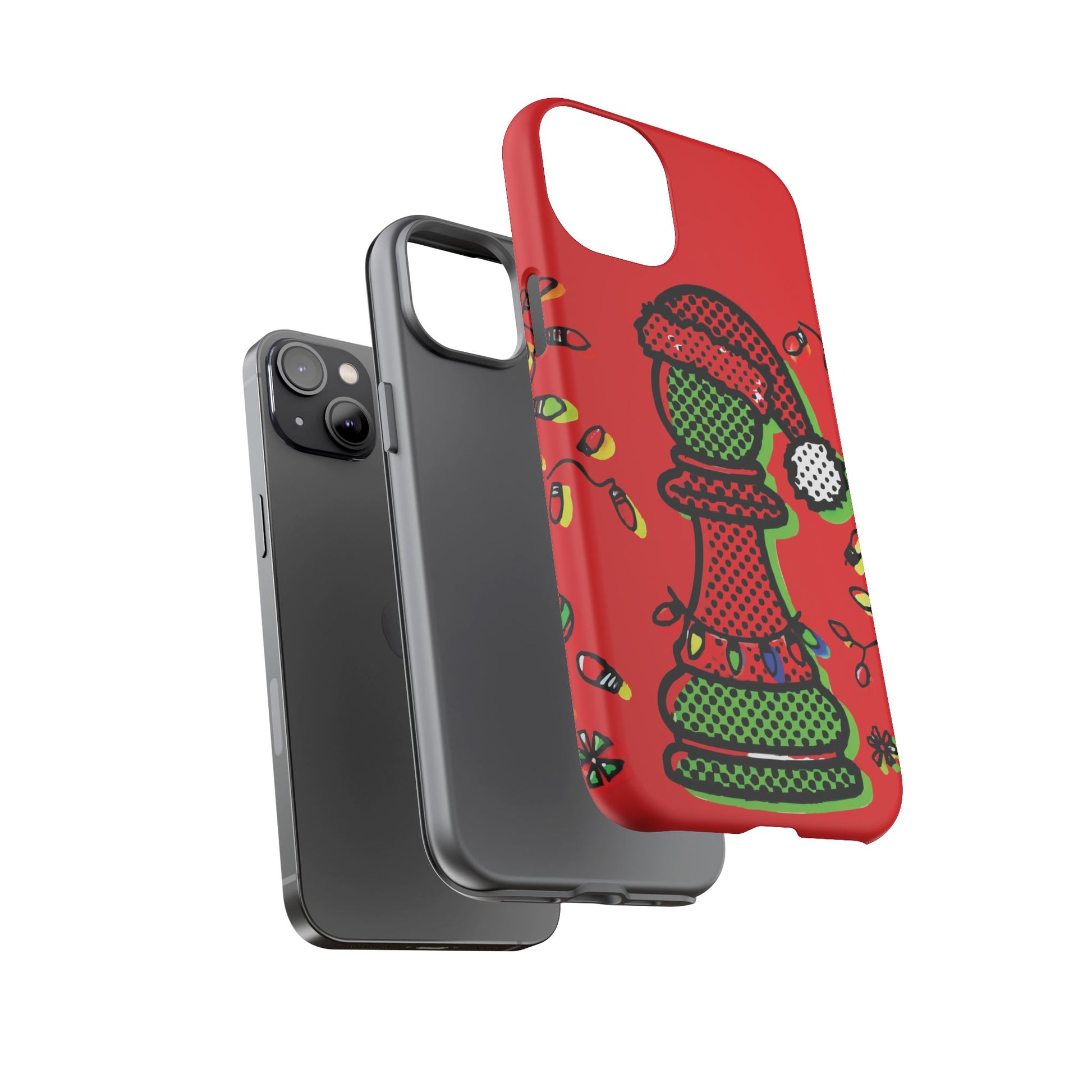 Funda Tough Peón de Ajedrez Navideño Pop Art – iPhone, Samsung y Pixel   Phone Case