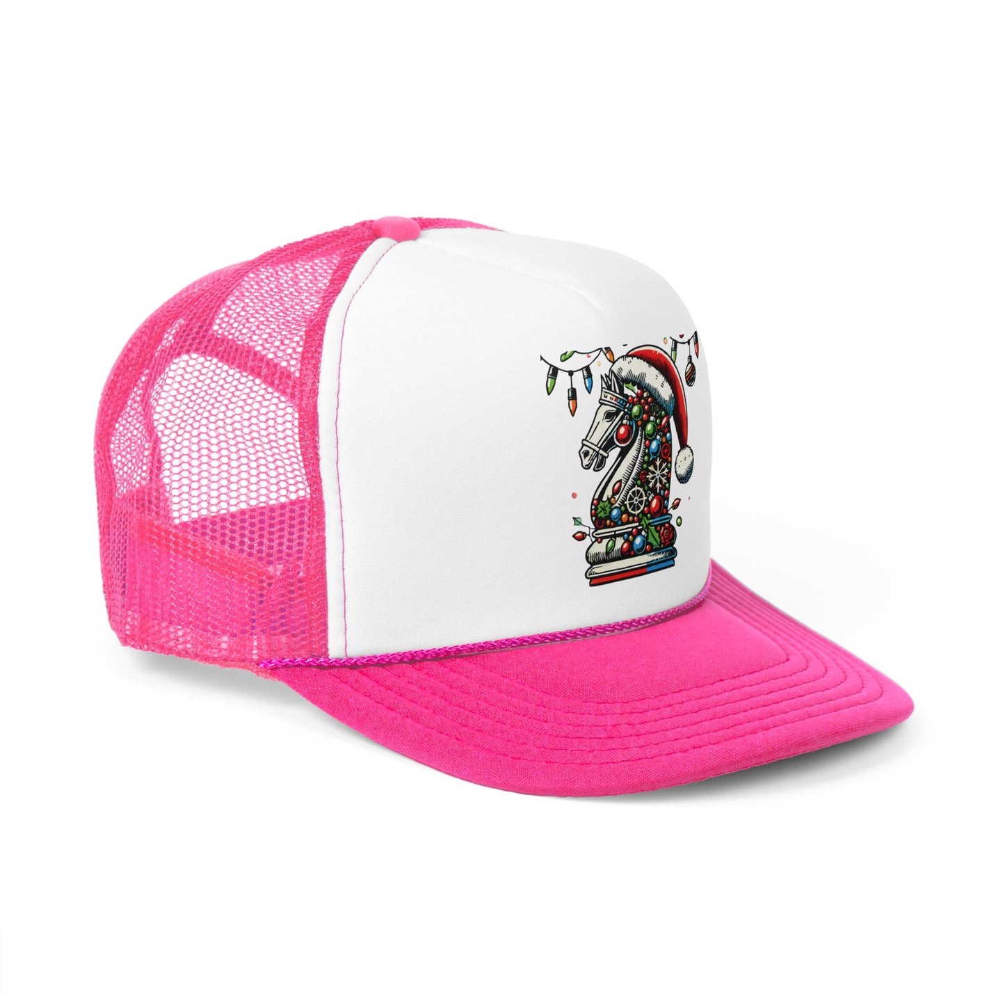 Gorra Trucker Caballo de Ajedrez en Estilo Pop Art Navideño   Hats