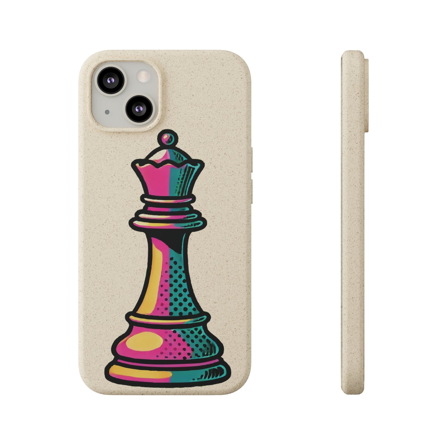 “Funda Biodegradable Reina de Ajedrez – Diseño Pop Art y Carga Inalámbrica”   Phone Case  33.00 iPhone-13-with-gift-packaging