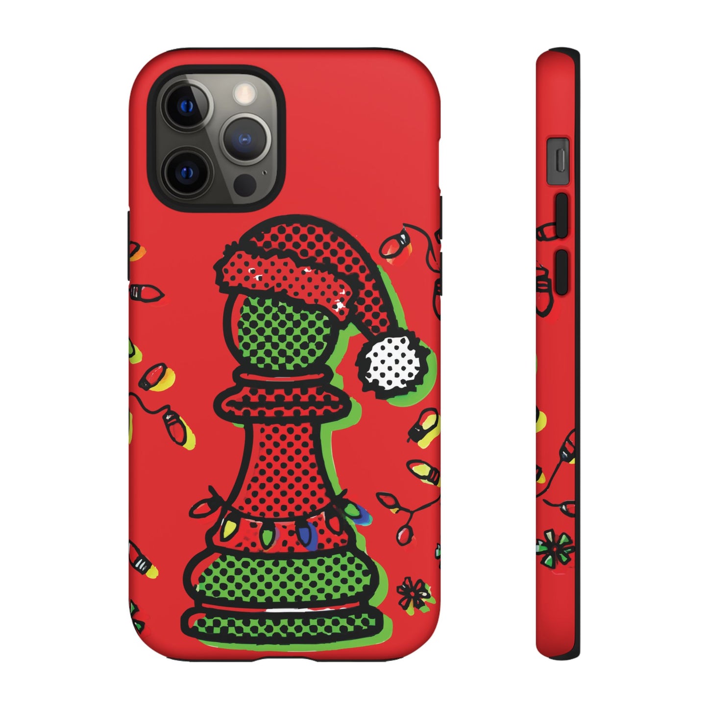 Funda Tough Peón de Ajedrez Navideño Pop Art – iPhone, Samsung y Pixel   Phone Case  24.00 iPhone-12-Pro-Matte