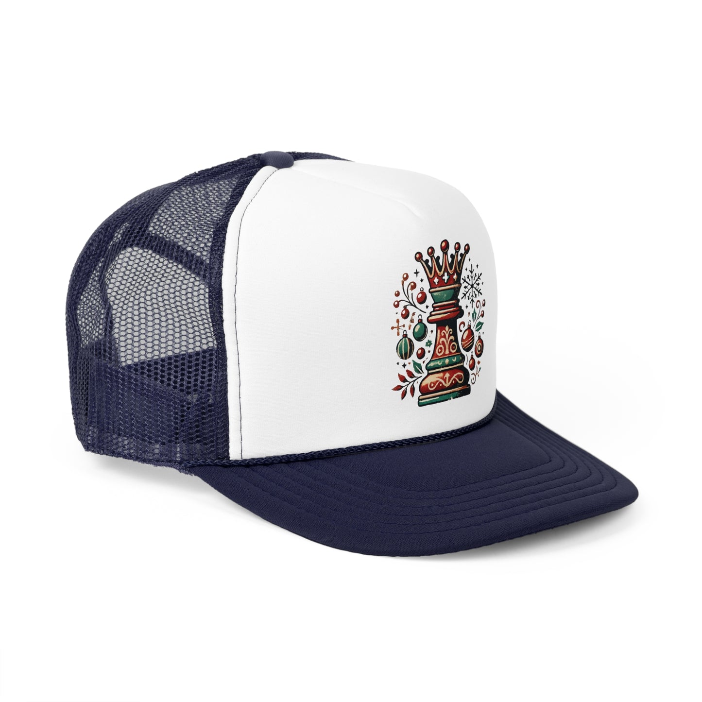 Gorra Trucker Navideña Reina de Ajedrez – Estilo Vintage y Festivo   Hats