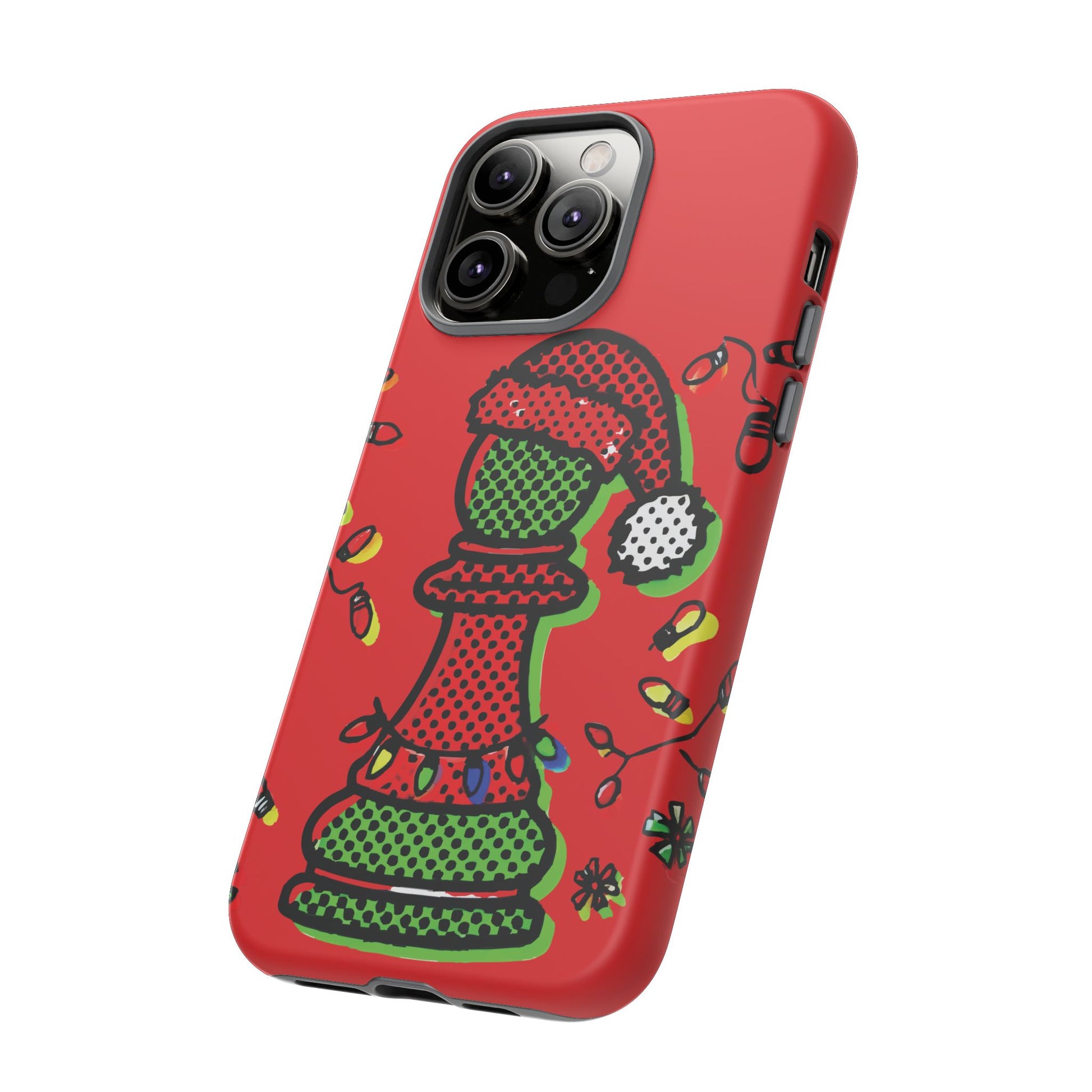 Funda Tough Peón de Ajedrez Navideño Pop Art – iPhone, Samsung y Pixel   Phone Case