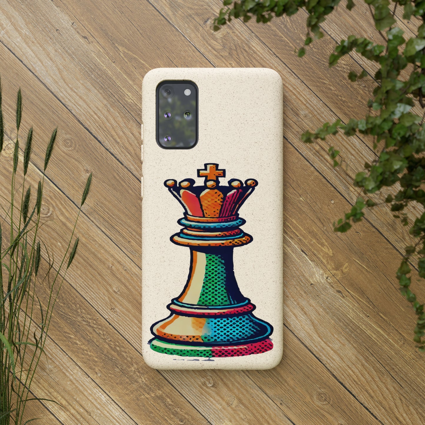 “Funda Biodegradable Rey de Ajedrez – Protección Sostenible Pop Art”   Phone Case