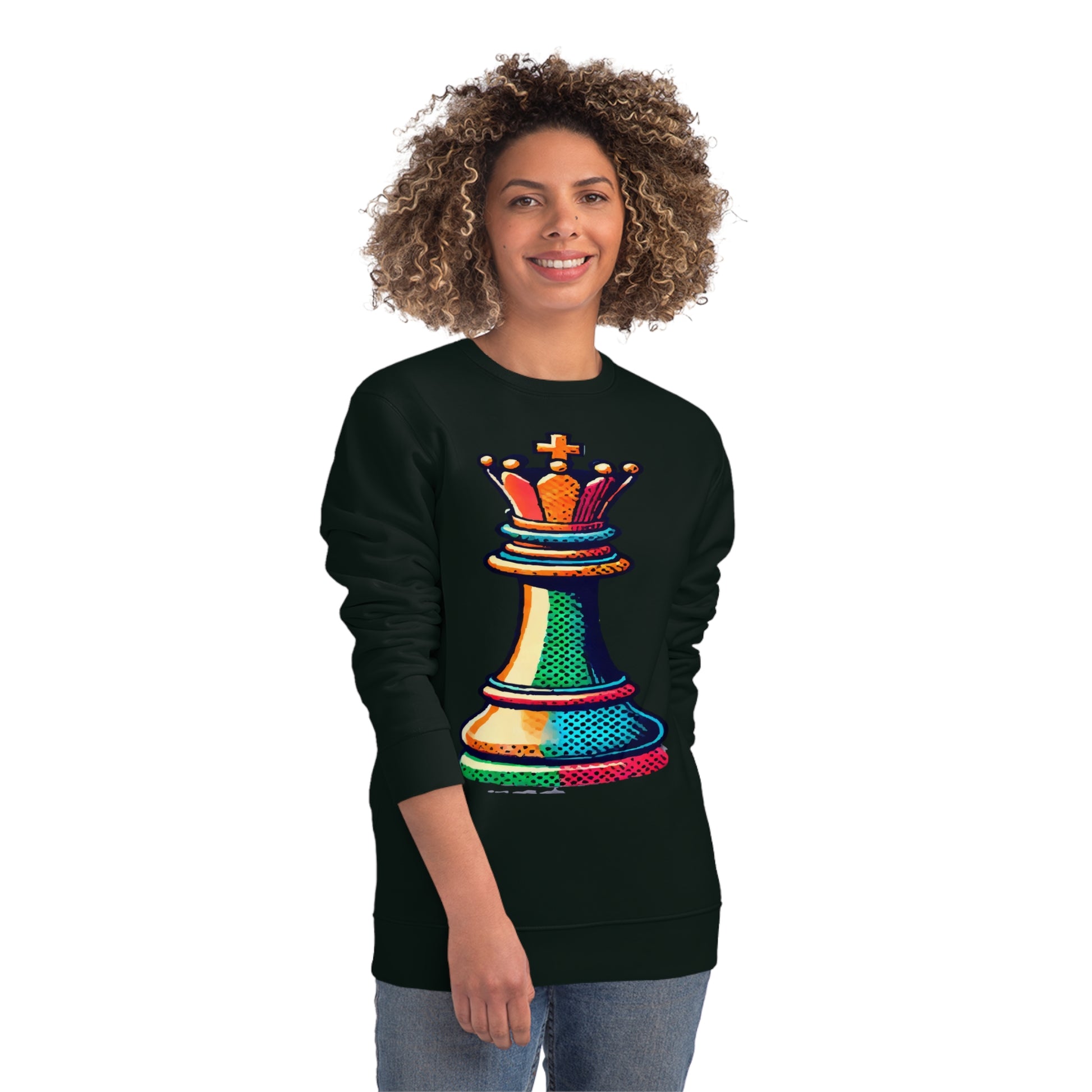 “Sudadera Unisex Rey de Ajedrez – Estilo Pop Art y Algodón Orgánico”   Sweatshirt