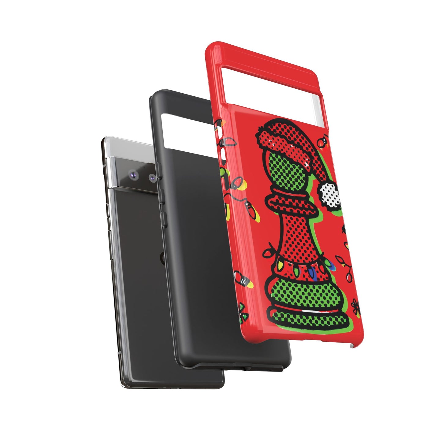 Funda Tough Peón de Ajedrez Navideño Pop Art – iPhone, Samsung y Pixel   Phone Case