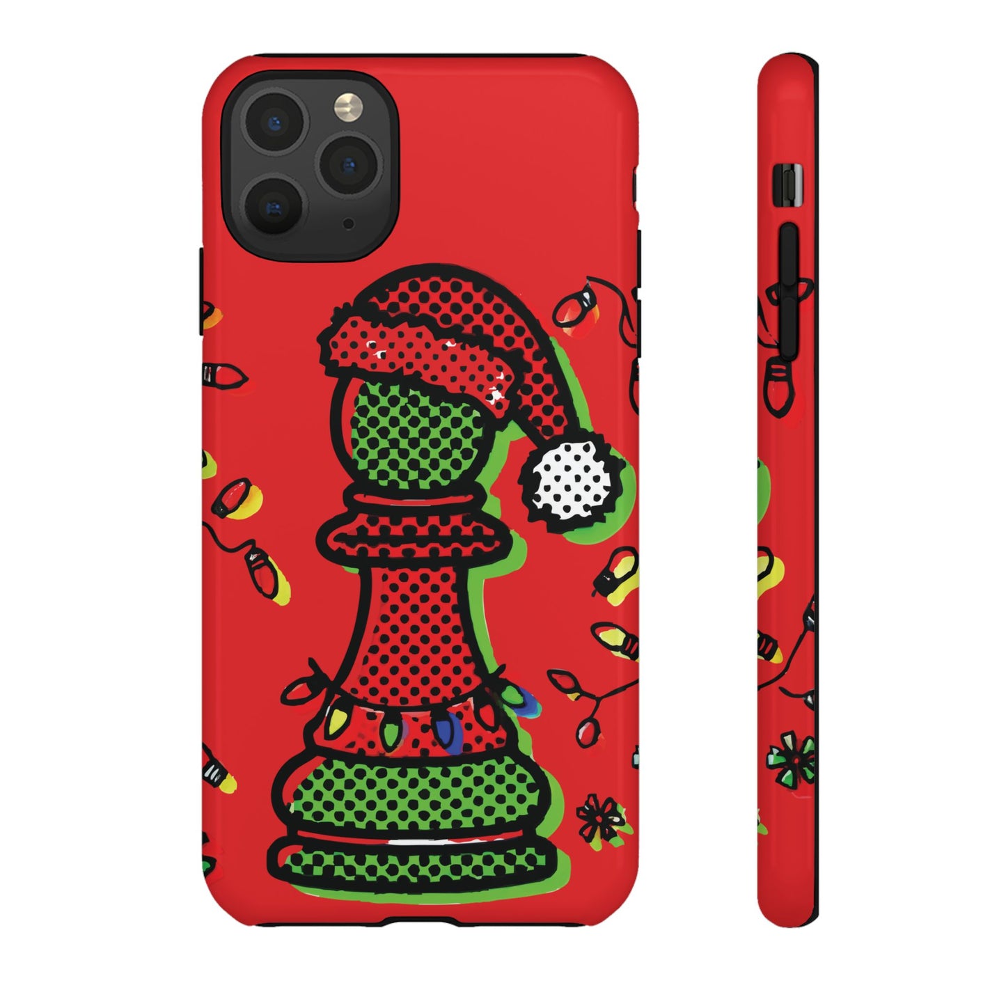 Funda Tough Peón de Ajedrez Navideño Pop Art – iPhone, Samsung y Pixel   Phone Case  24.00 iPhone-11-Pro-Max-Glossy