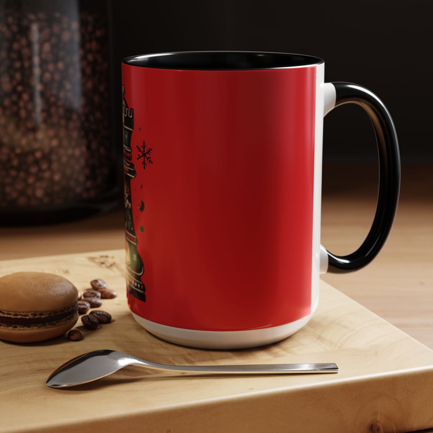 Taza de café con diseño de torre de ajedrez vintage navideño, 11 y 15 oz   Mug