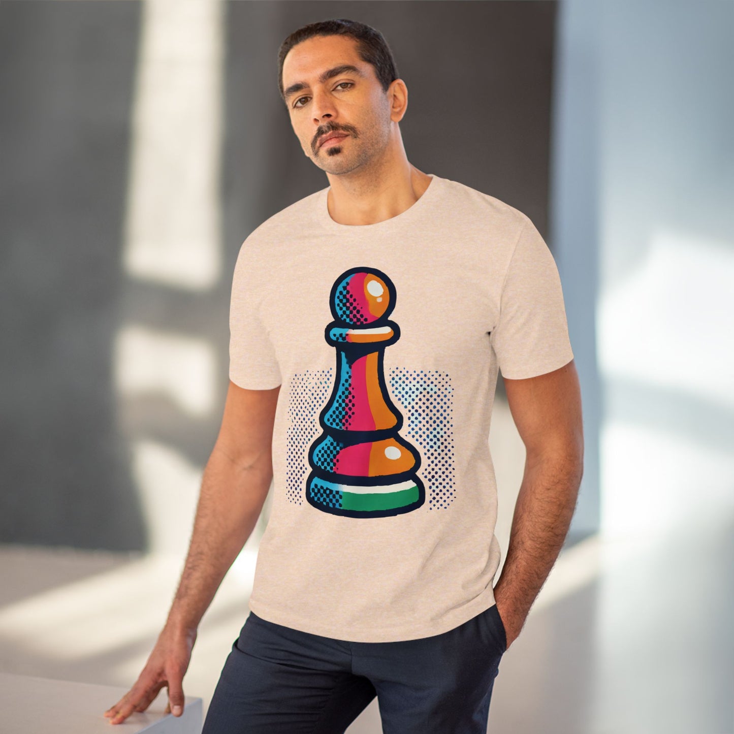 “Camiseta Unisex Peón de Ajedrez – Algodón Orgánico y Estilo Pop Art”   T-Shirt