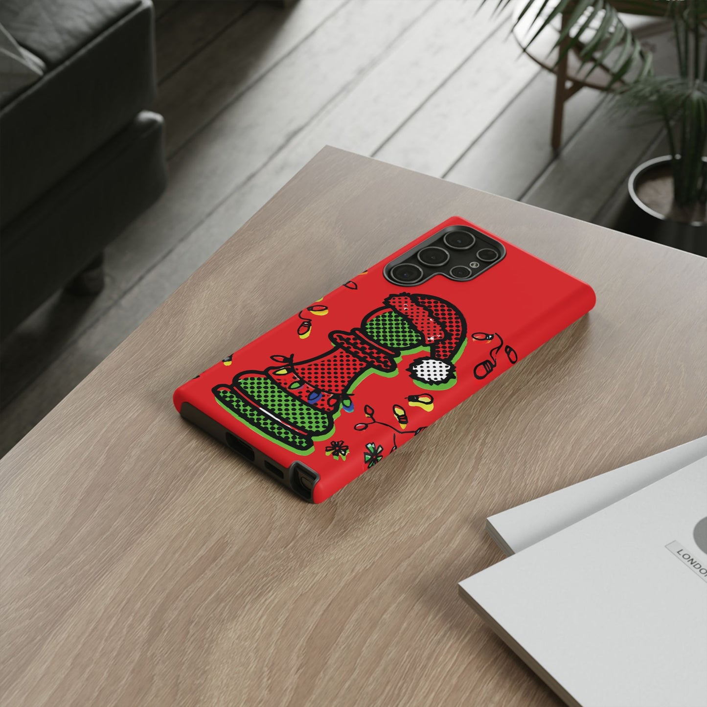 Funda Tough Peón de Ajedrez Navideño Pop Art – iPhone, Samsung y Pixel   Phone Case