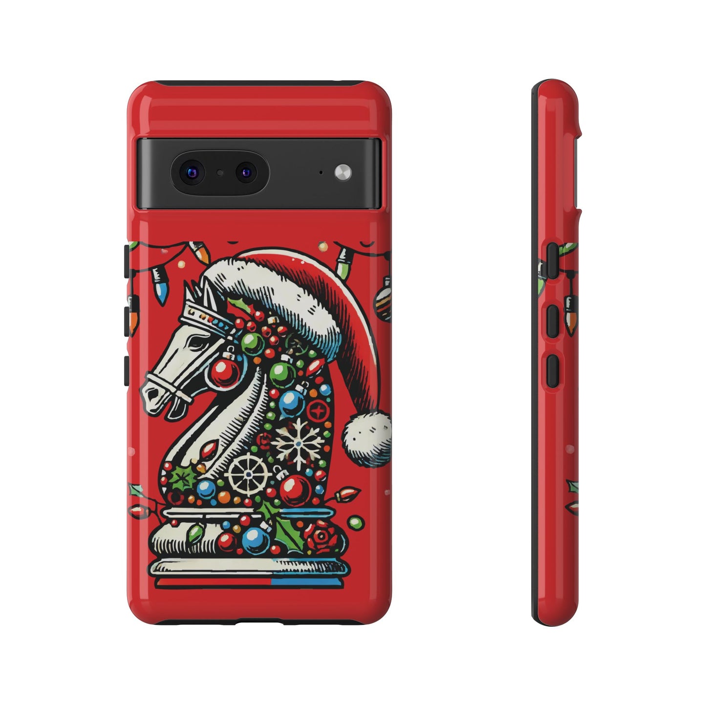 Funda Tough Navidad - Caballo Ajedrez Pop Art para iPhone, Samsung y Pixel   Phone Case  24.00 Google-Pixel-7-Glossy