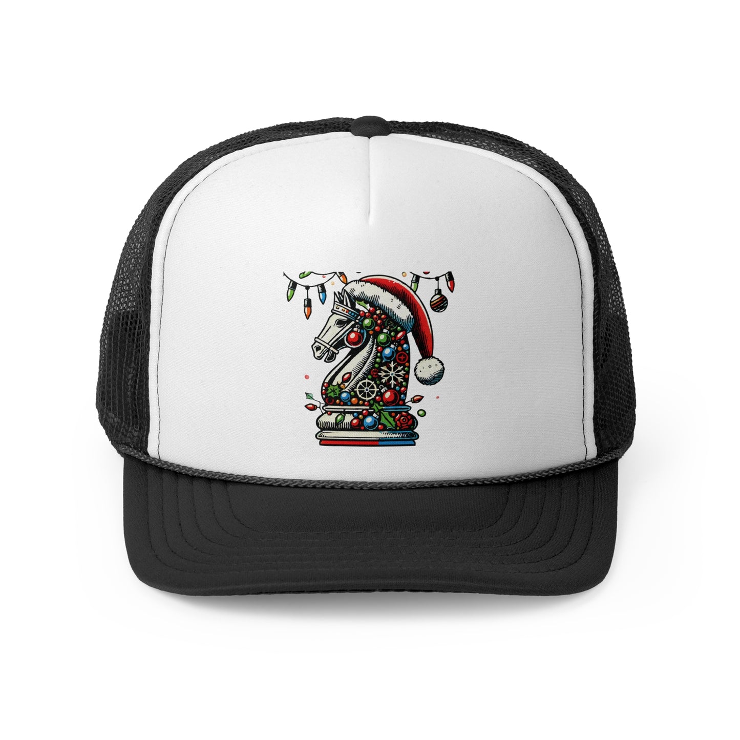 Gorra Trucker Caballo de Ajedrez en Estilo Pop Art Navideño   Hats  24.00 Black-One-size