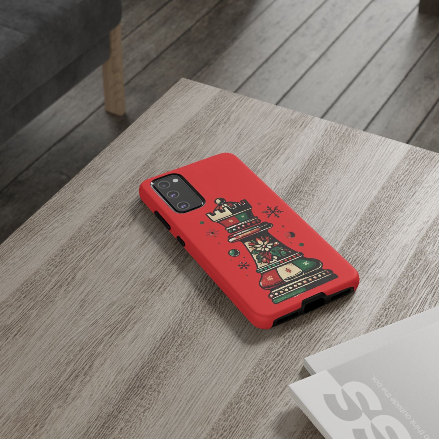 Funda Protectora para Móvil con Diseño de Torre de Ajedrez Vintage Navideño   Phone Case