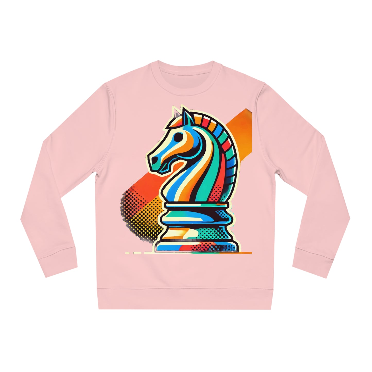 “Sudadera Unisex Caballo de Ajedrez Pop Art – Diseño Sustentable”   Sweatshirt  72.00 Cotton-Pink-2XL