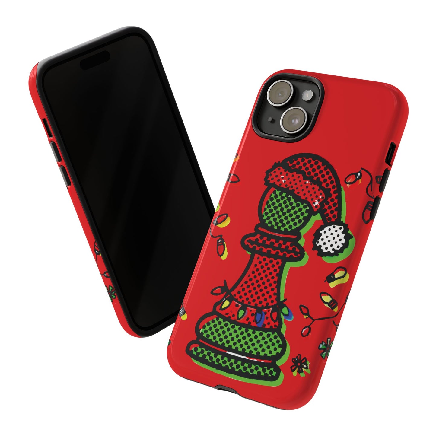 Funda Tough Peón de Ajedrez Navideño Pop Art – iPhone, Samsung y Pixel   Phone Case