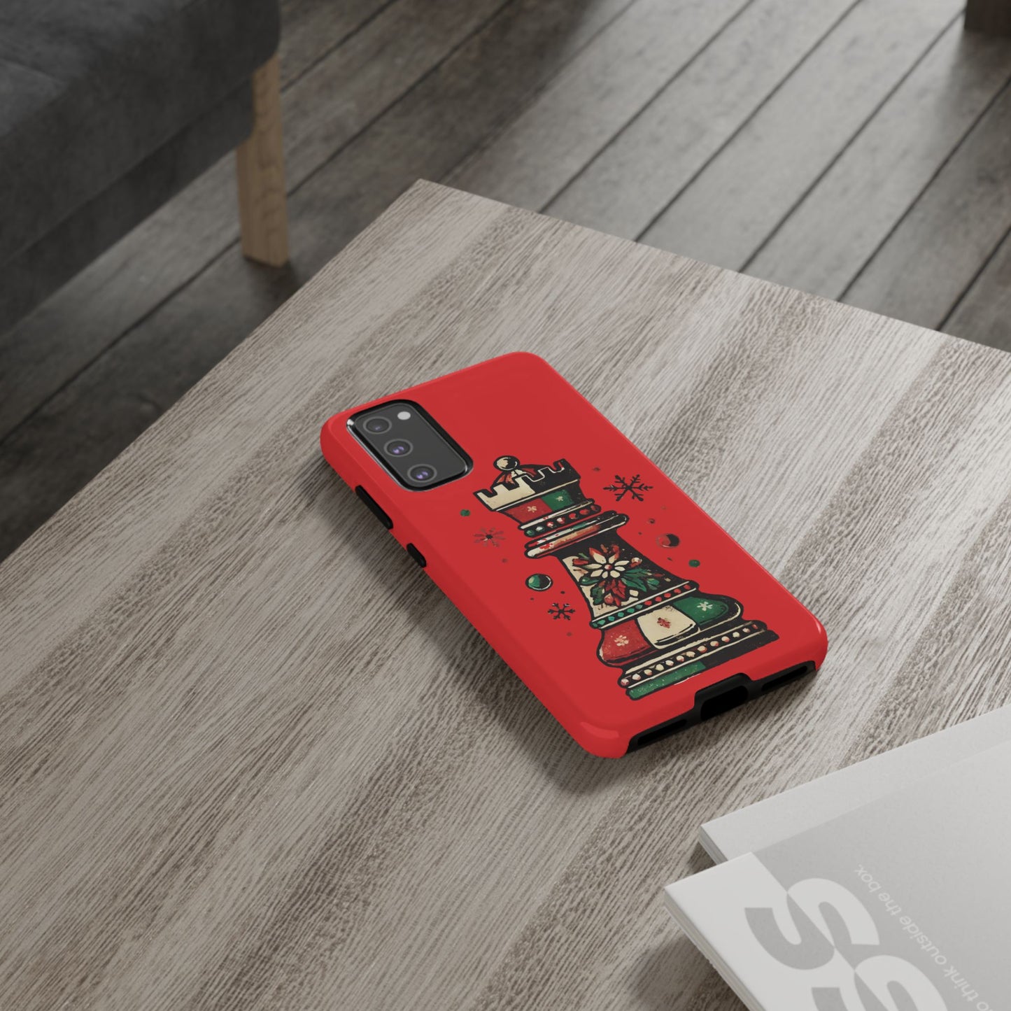 Funda Protectora para Móvil con Diseño de Torre de Ajedrez Vintage Navideño   Phone Case