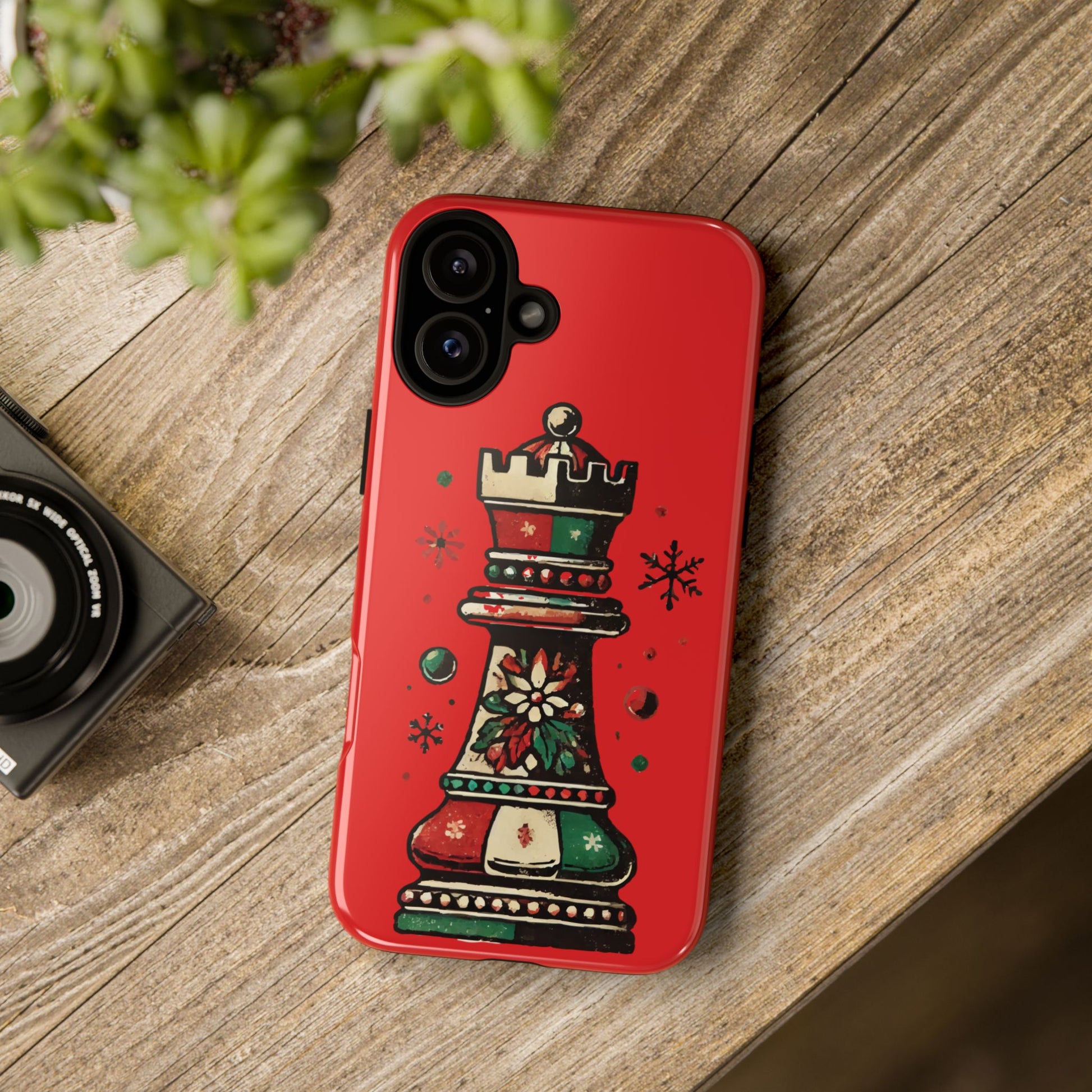 Funda Protectora para Móvil con Diseño de Torre de Ajedrez Vintage Navideño   Phone Case