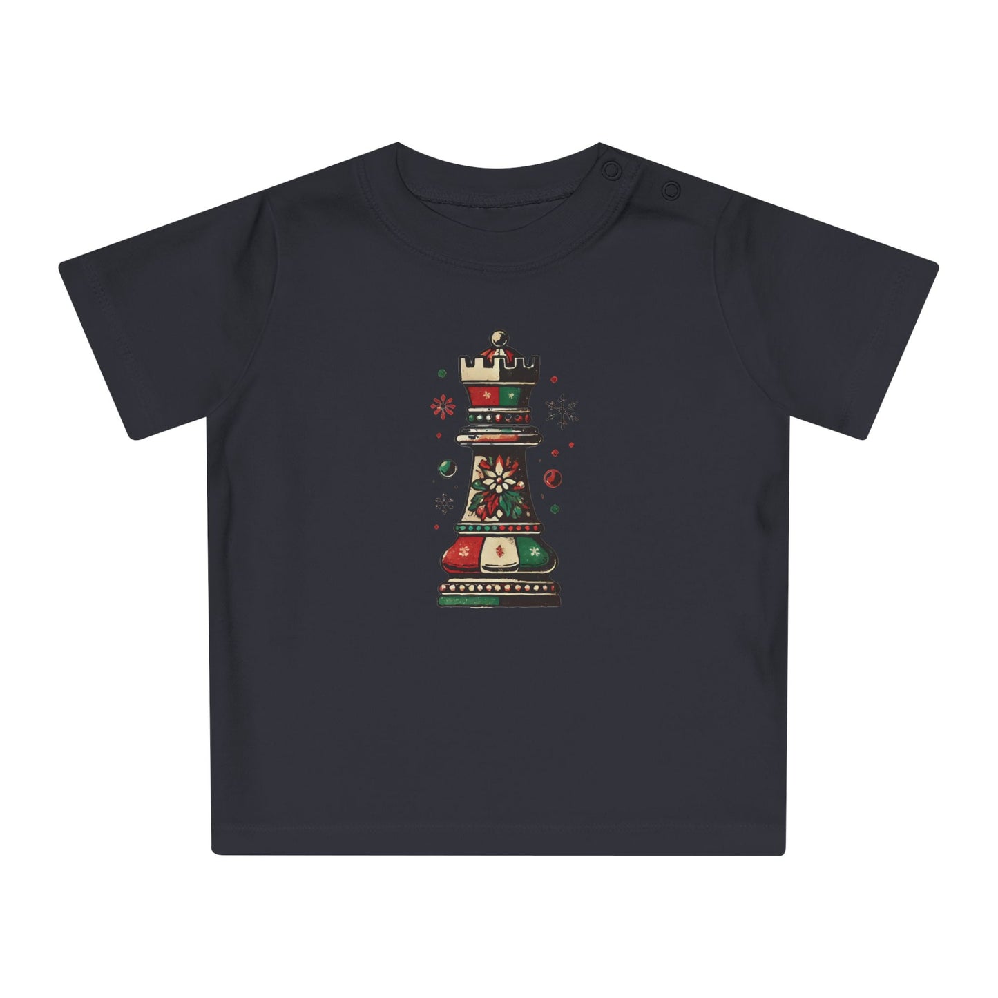 Camiseta de Bebé con Diseño de Torre de Ajedrez Vintage Navideño Printify  Kids clothes