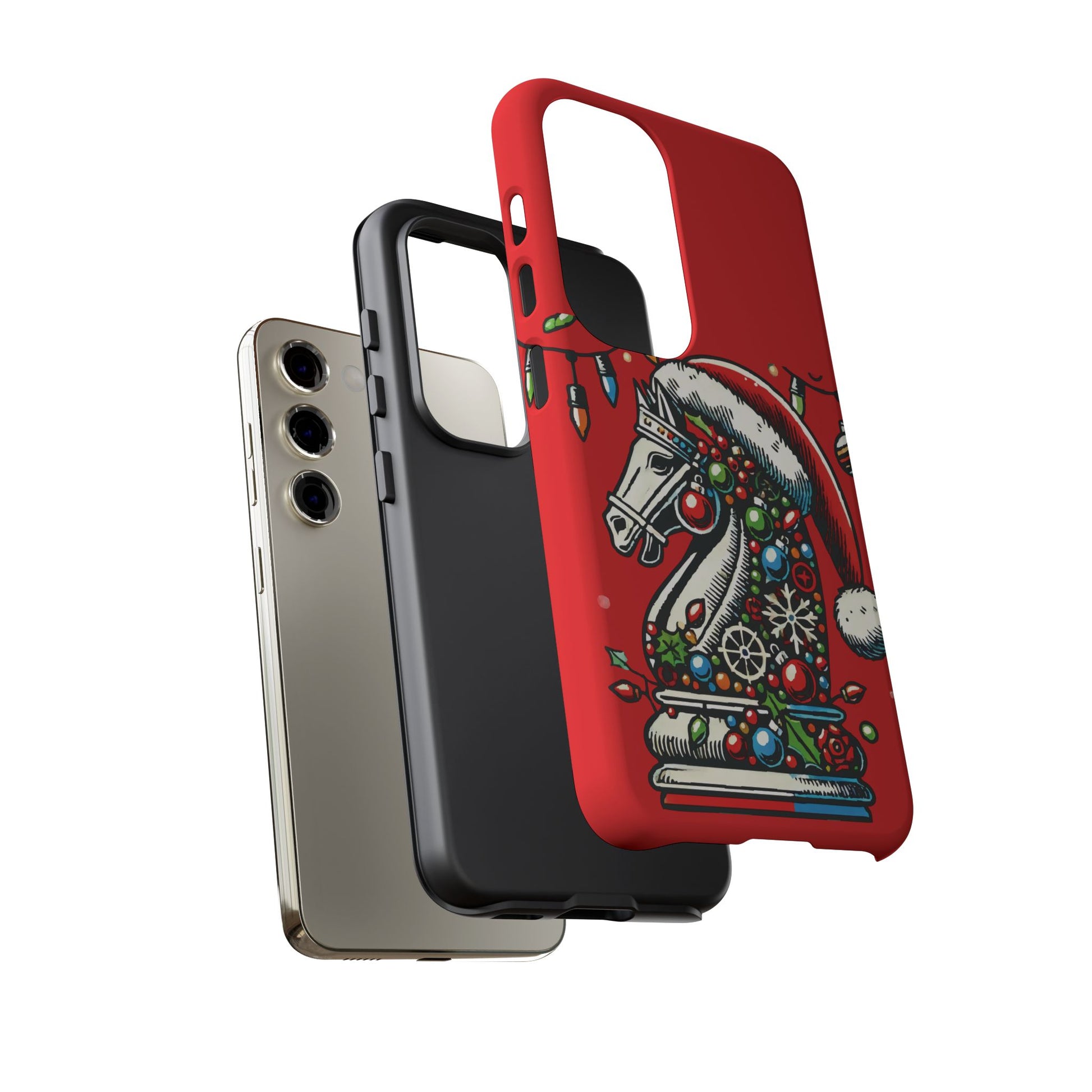 Funda Tough Navidad - Caballo Ajedrez Pop Art para iPhone, Samsung y Pixel   Phone Case